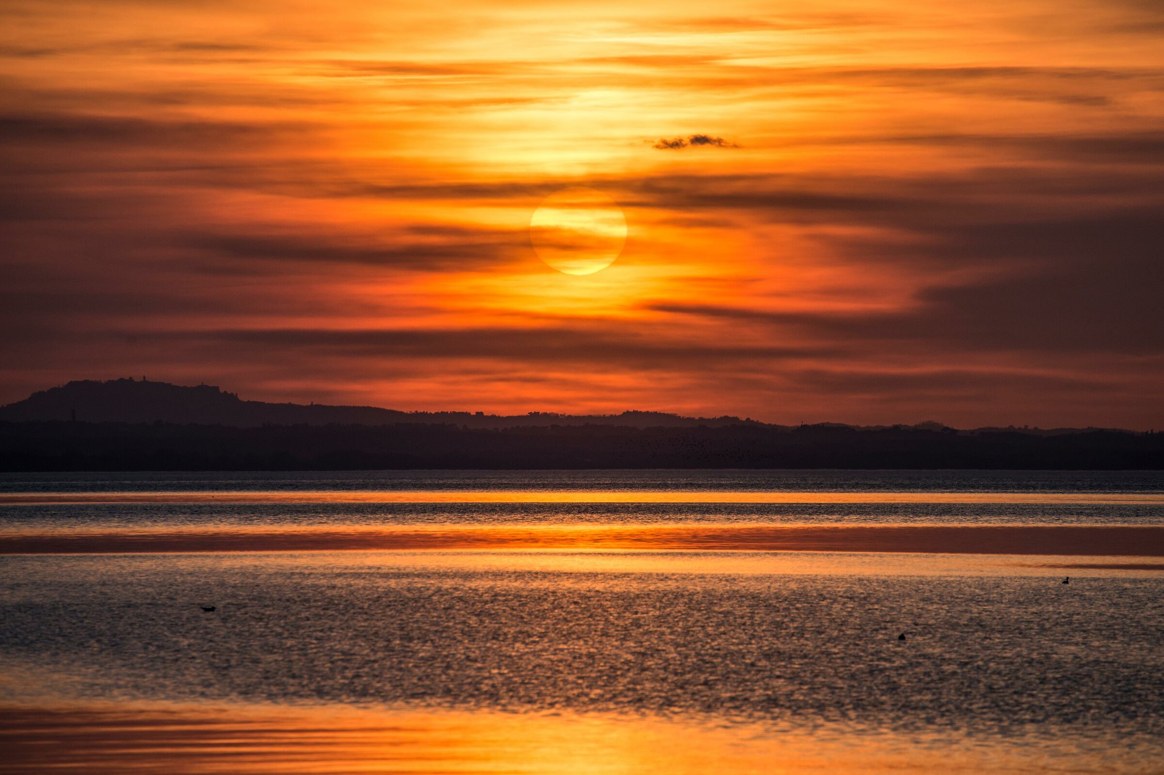 Sunset on the Lake Trasimeno...