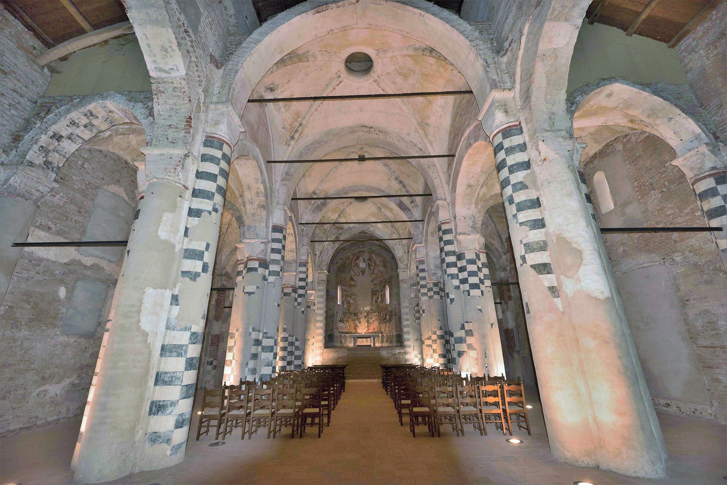 The interior of the abbey...