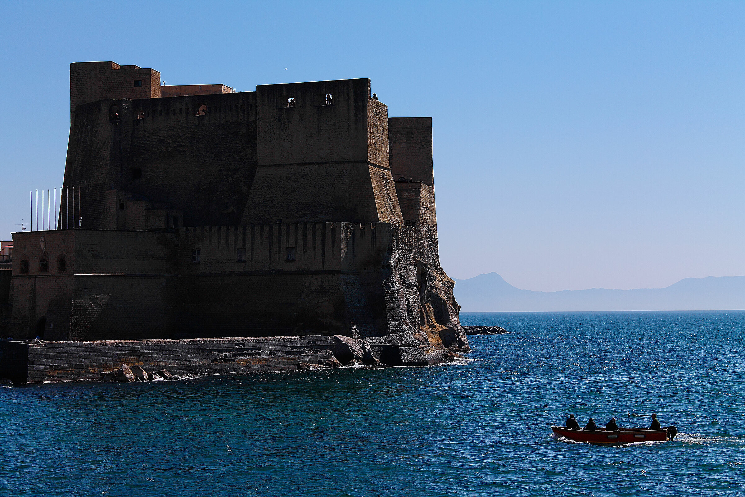 Castel Dell'ovo and its fishermen......