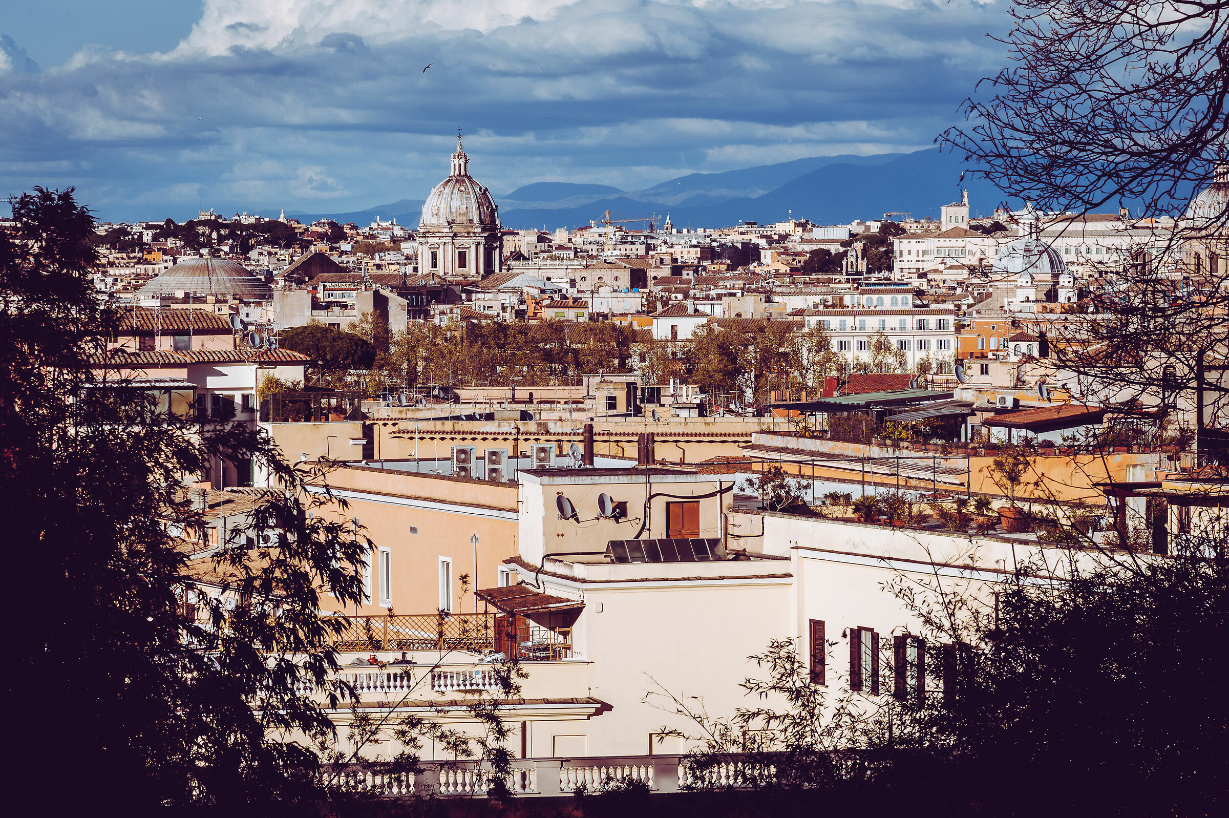 Glimpse of Rome from the Botanical Garden......
