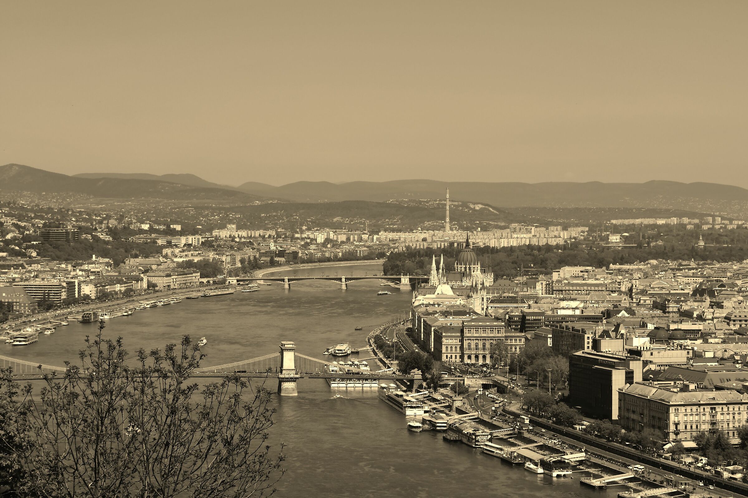Budapest-Overview with sepia filter...