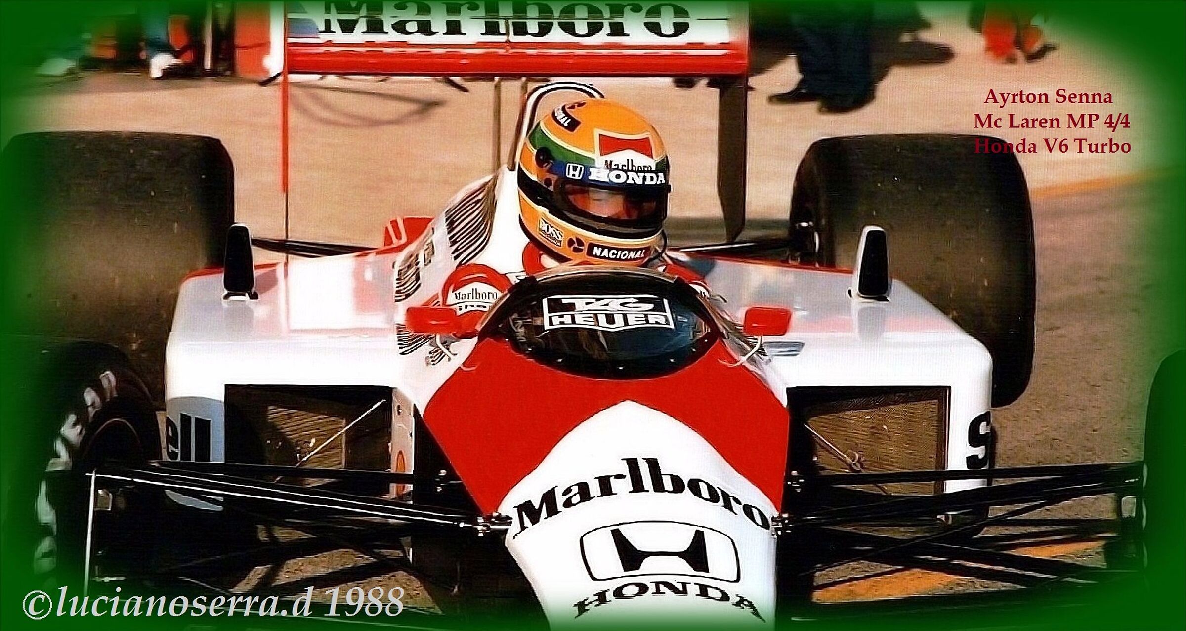Ayrton Senna on McLaren MP 4/4 Honda V6 Turbo-1987...