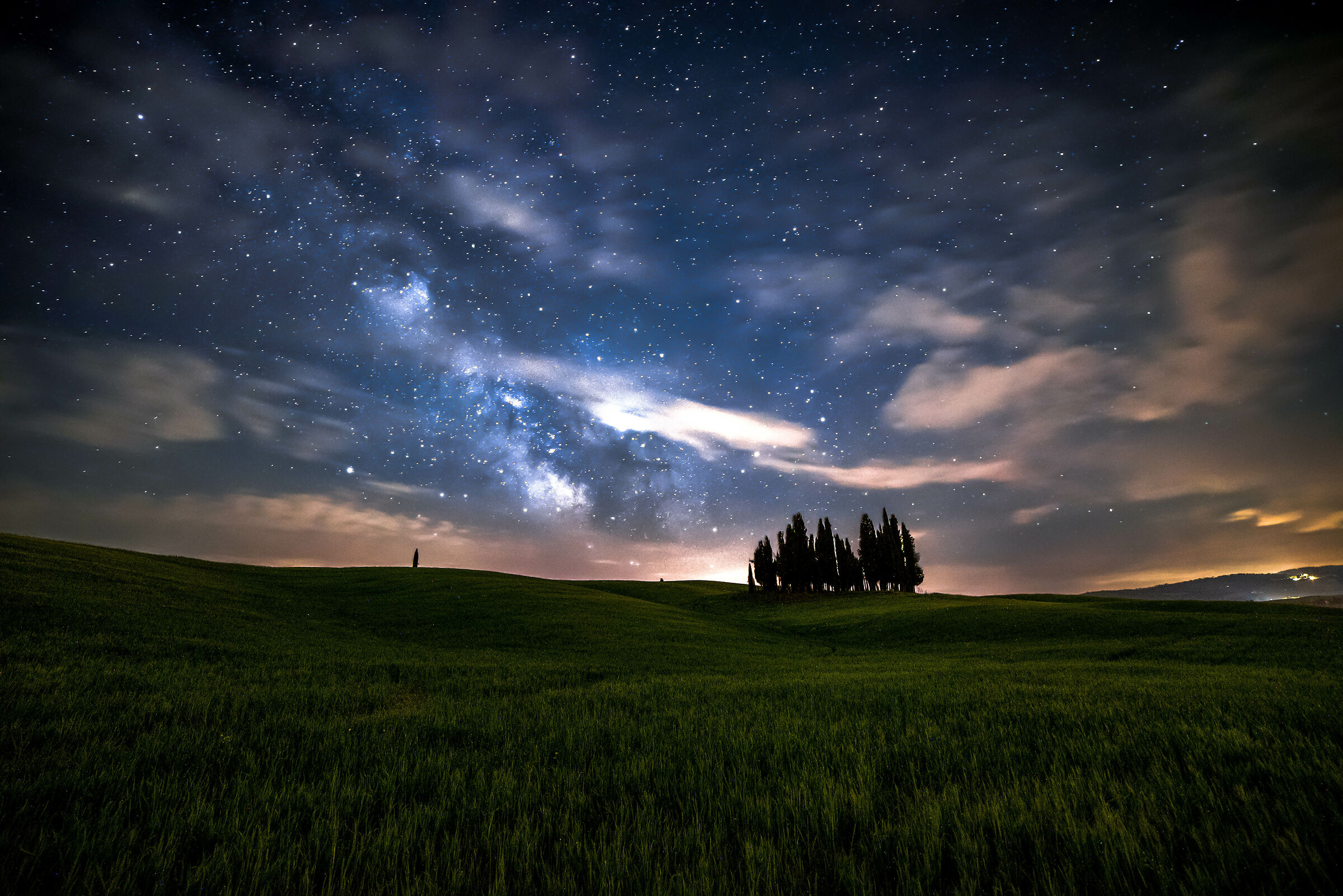 Milky Way to the grove of Cypress-San Quirico d'or...