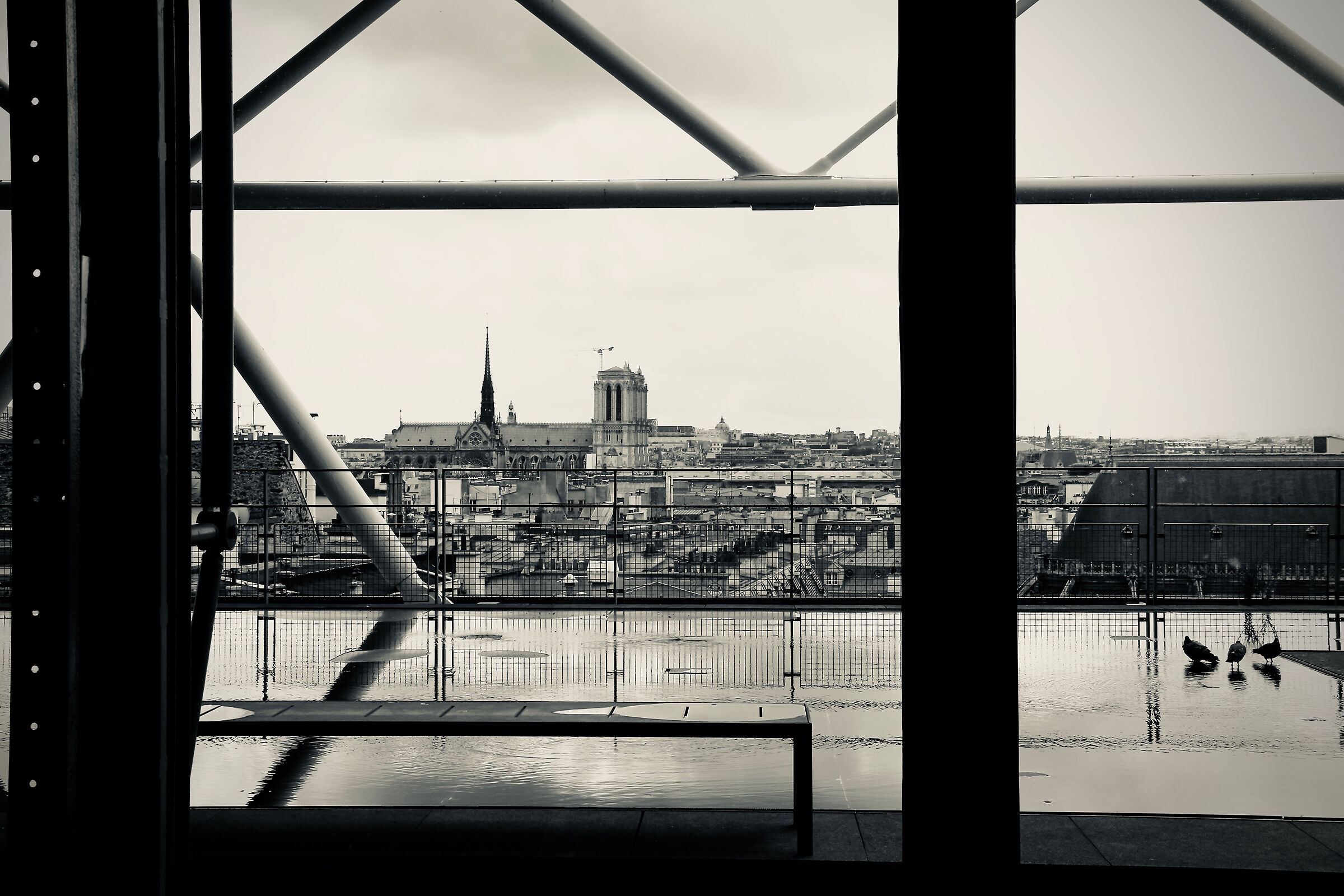 From the Pompidou centre, in the rain...