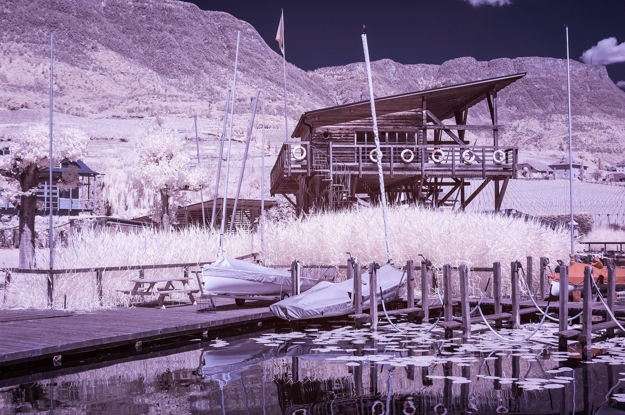 Paesaggio al lago di Caldaro con luce all'infrarosso 1...