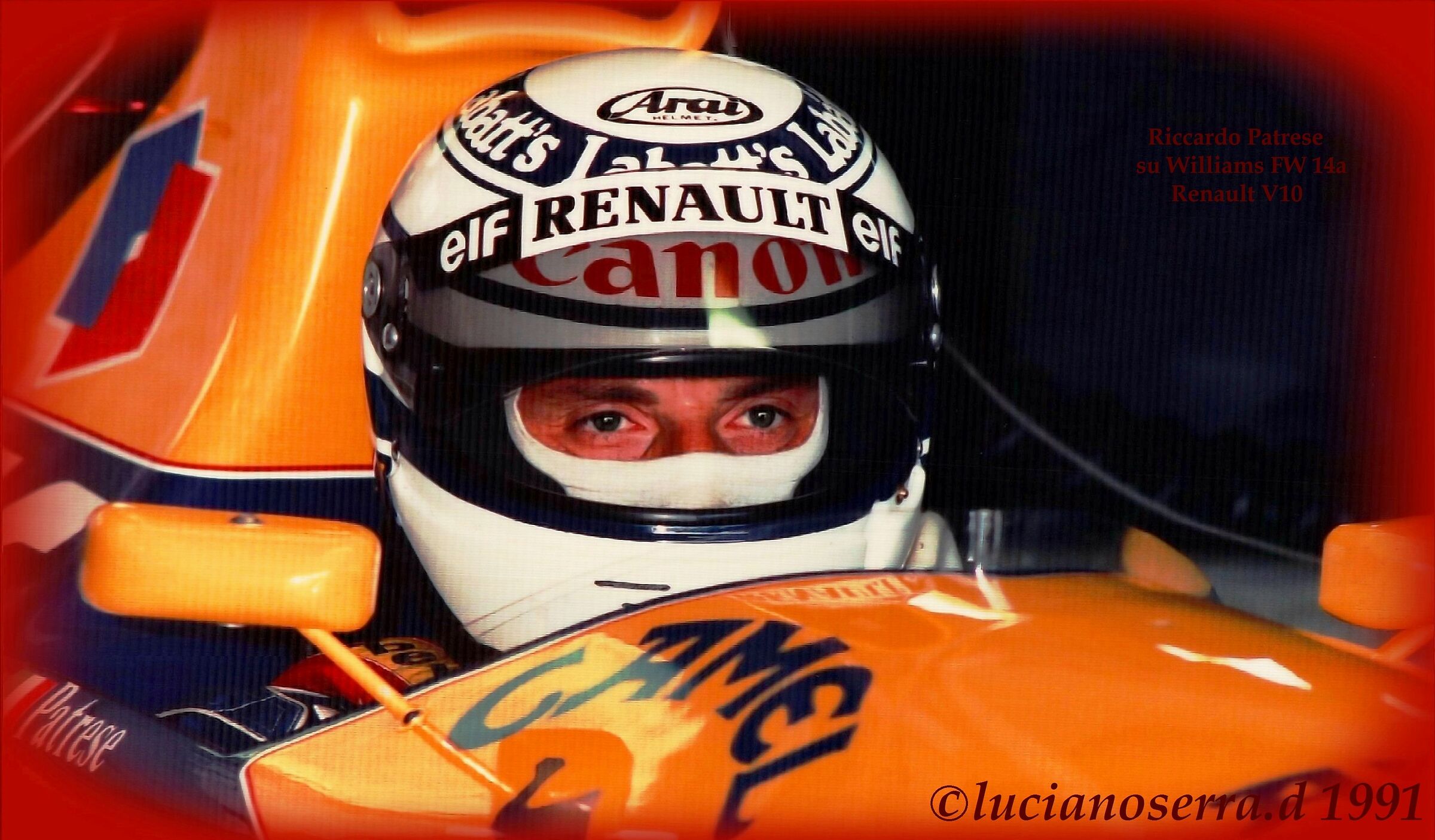 Riccardo Patrese su Williams Fw 14a Renault V10 - 1991...