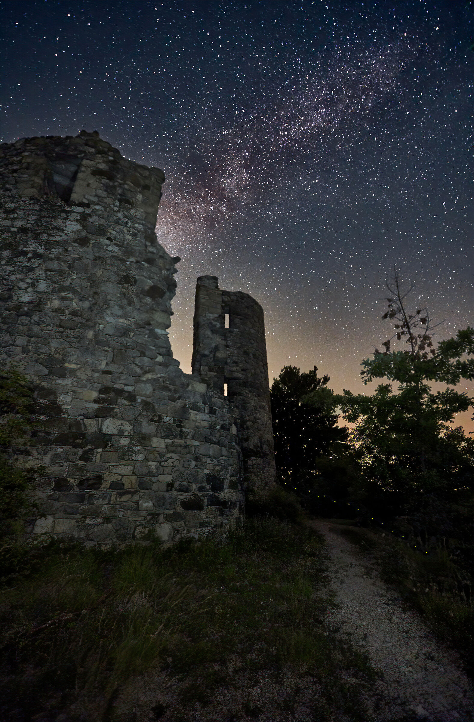 fort, milky way and passing firefly...