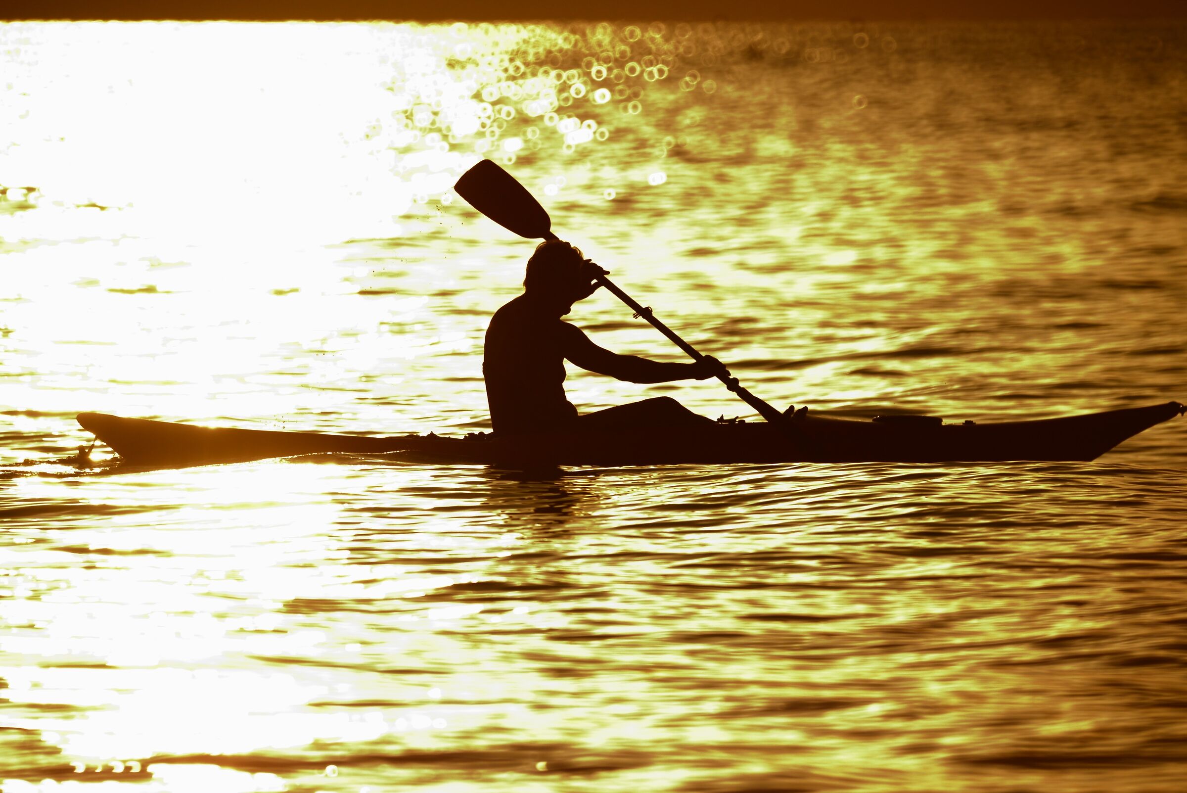 At dawn in a canoe ...