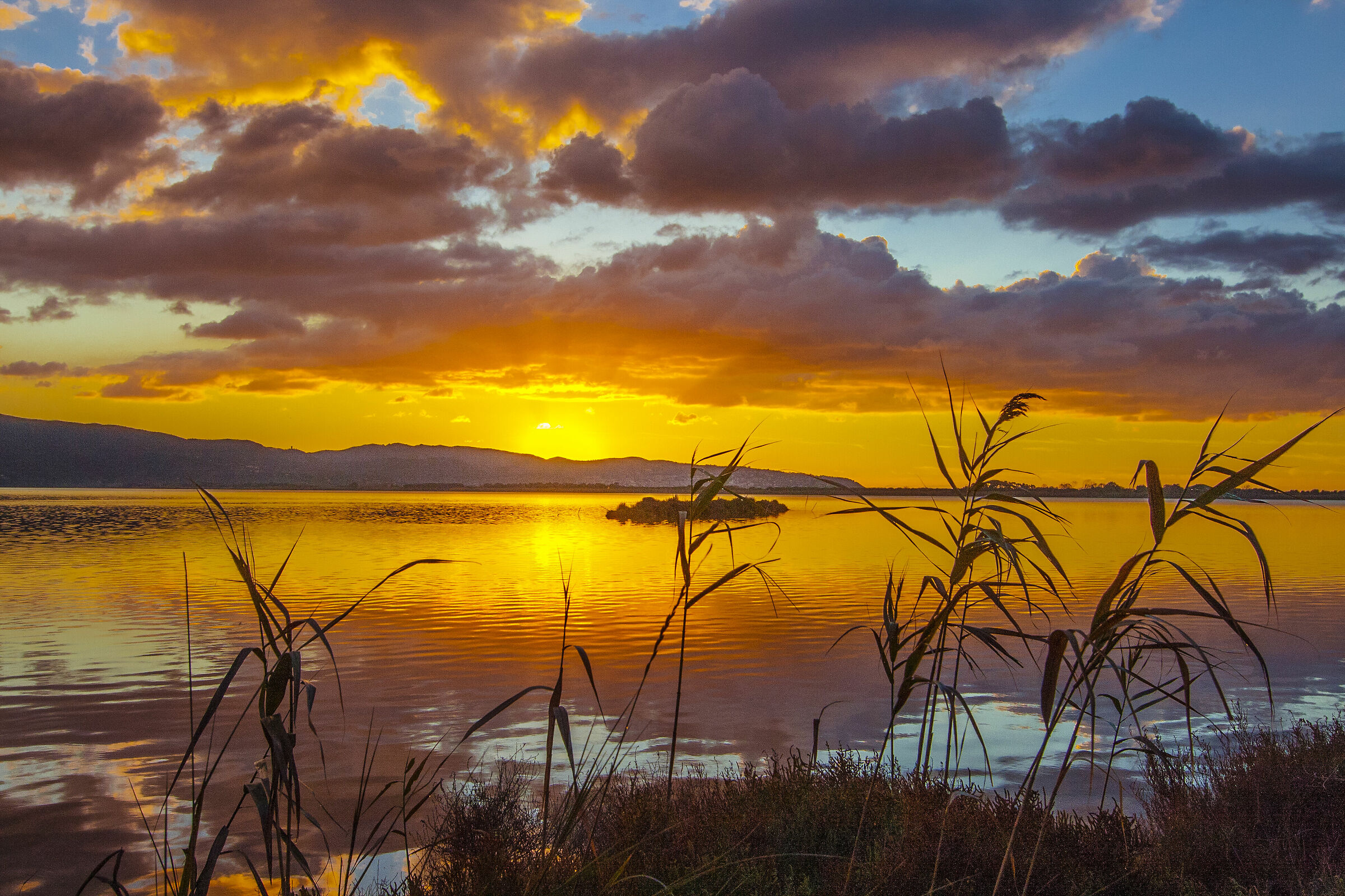 sunset orbetello lagoon...
