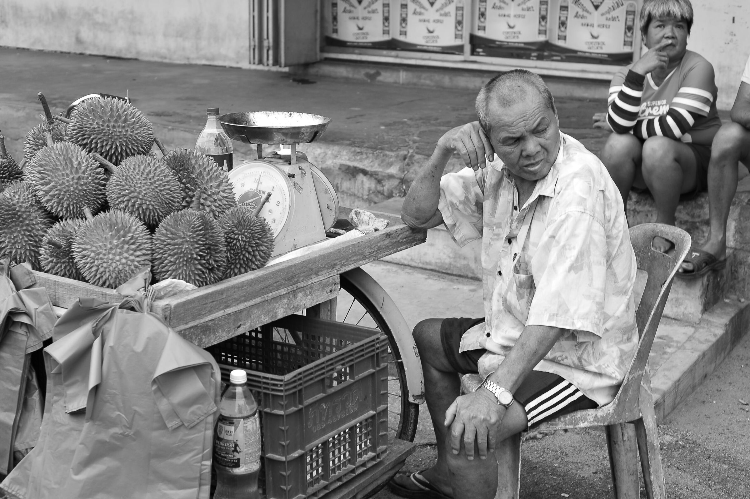 Man selling durians...