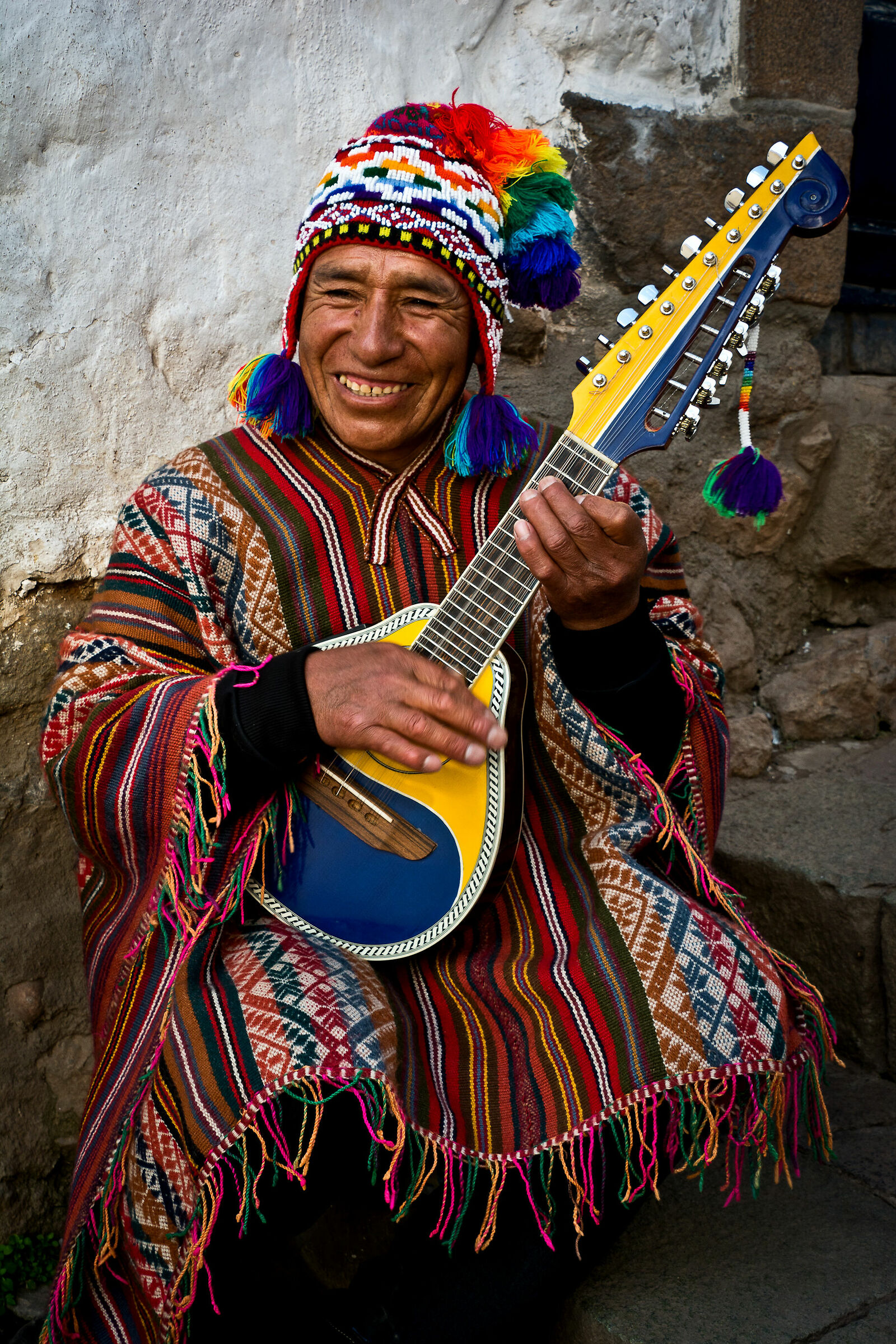 Street performer a Cusco...