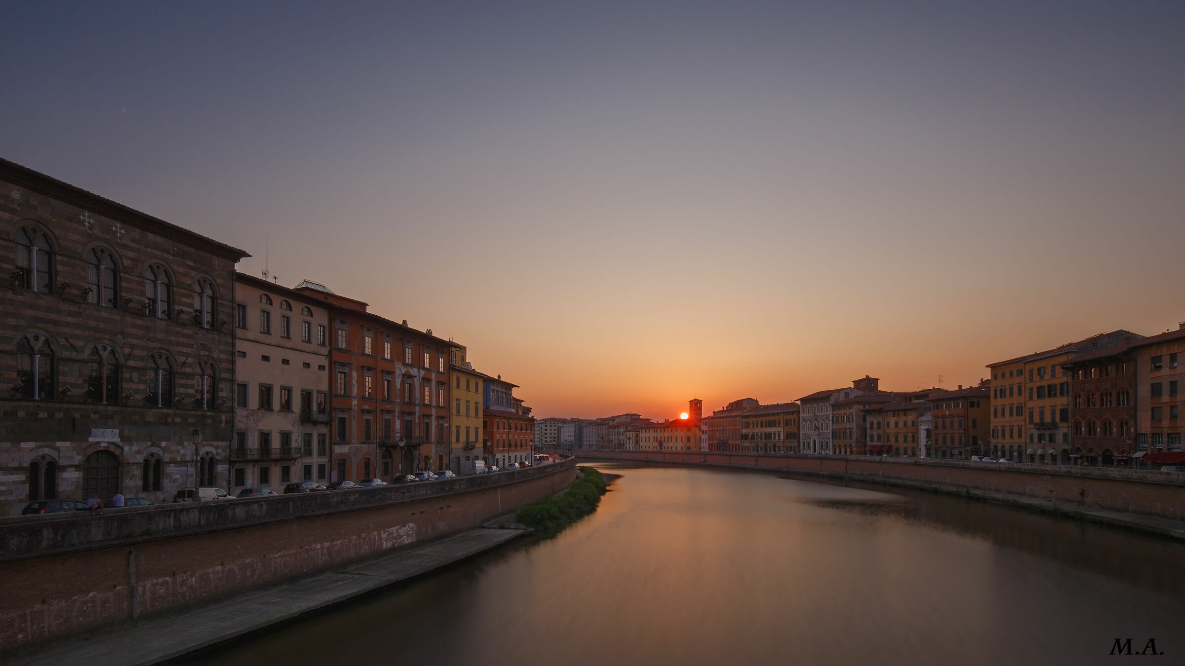 Sunset over the Pisa longer...