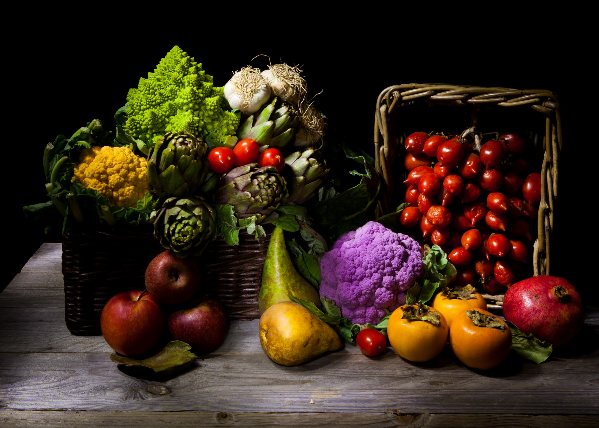 Composizione di frutta e ortaggi...