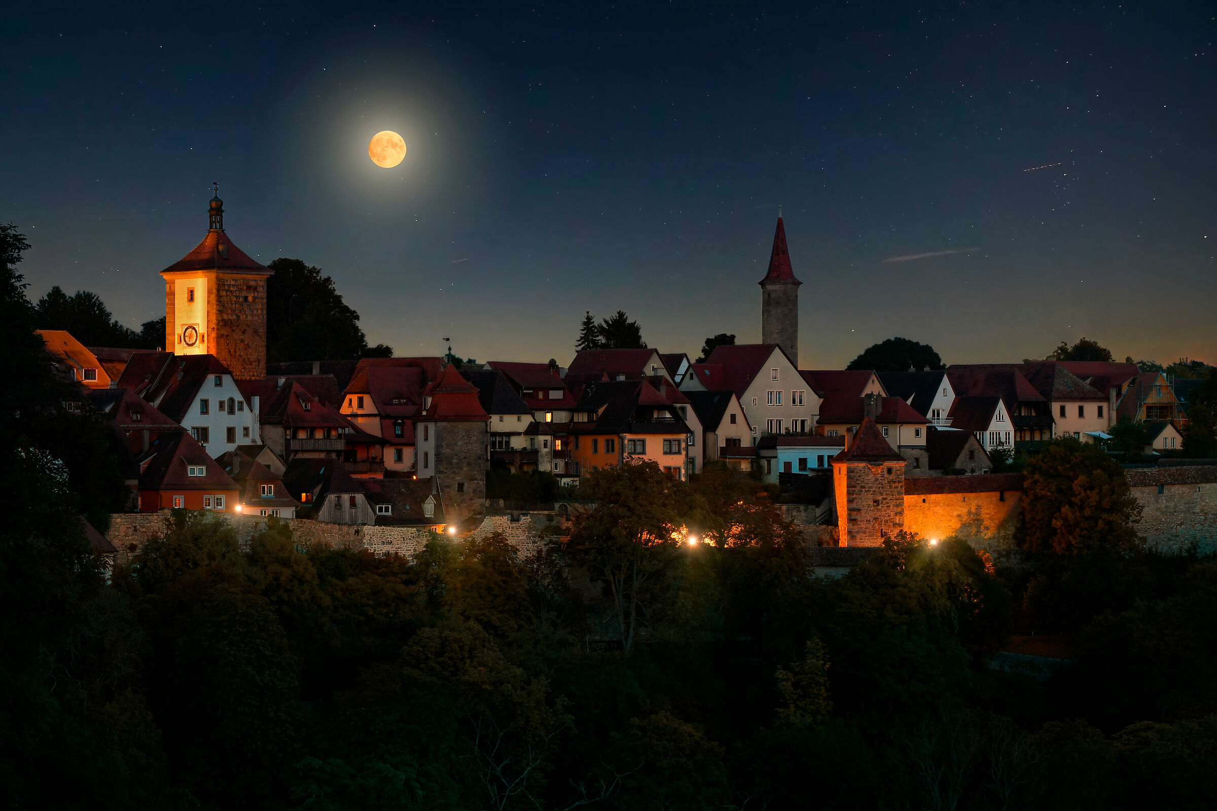 Full moon over Rothenburg...
