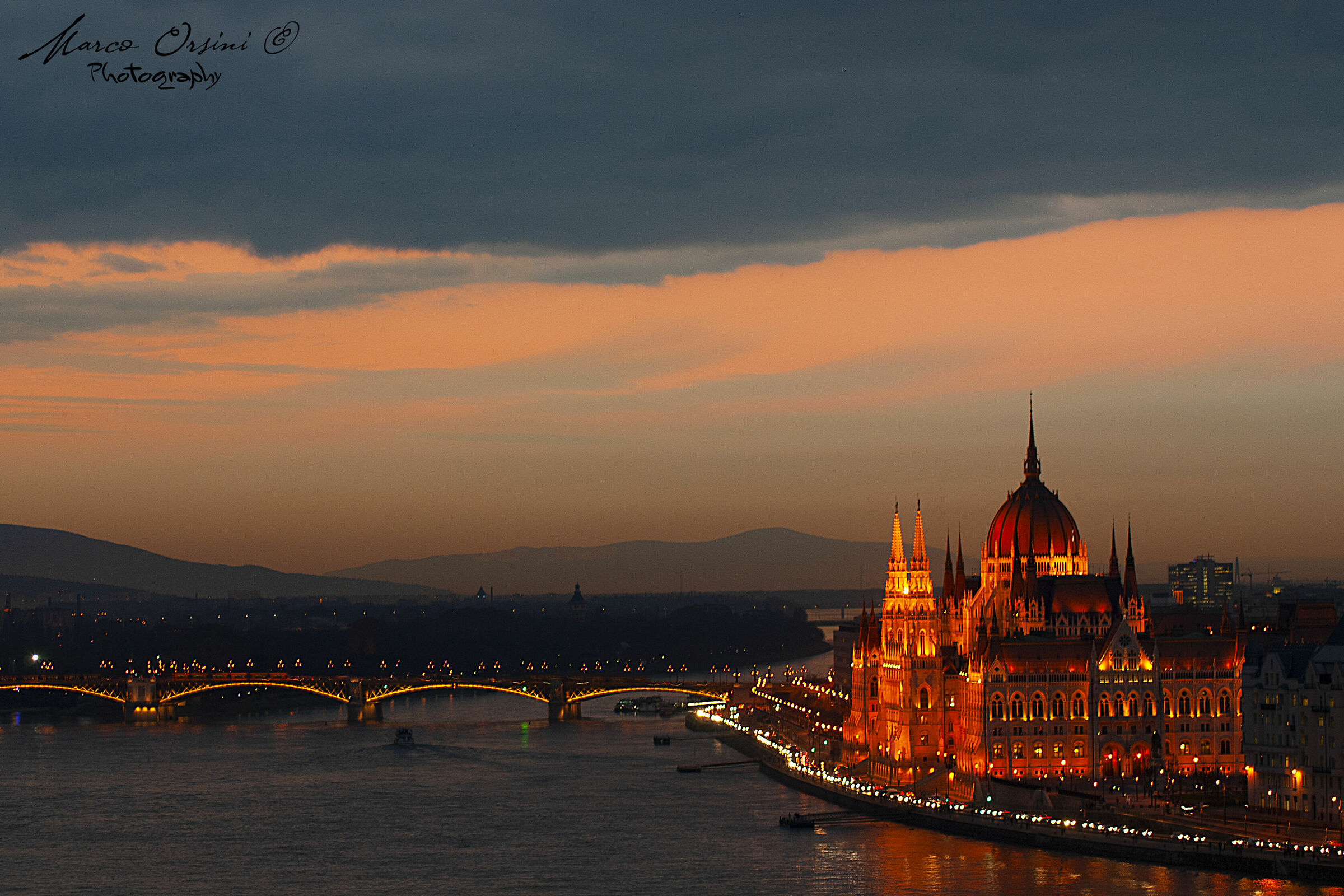 night fall on Budapest...