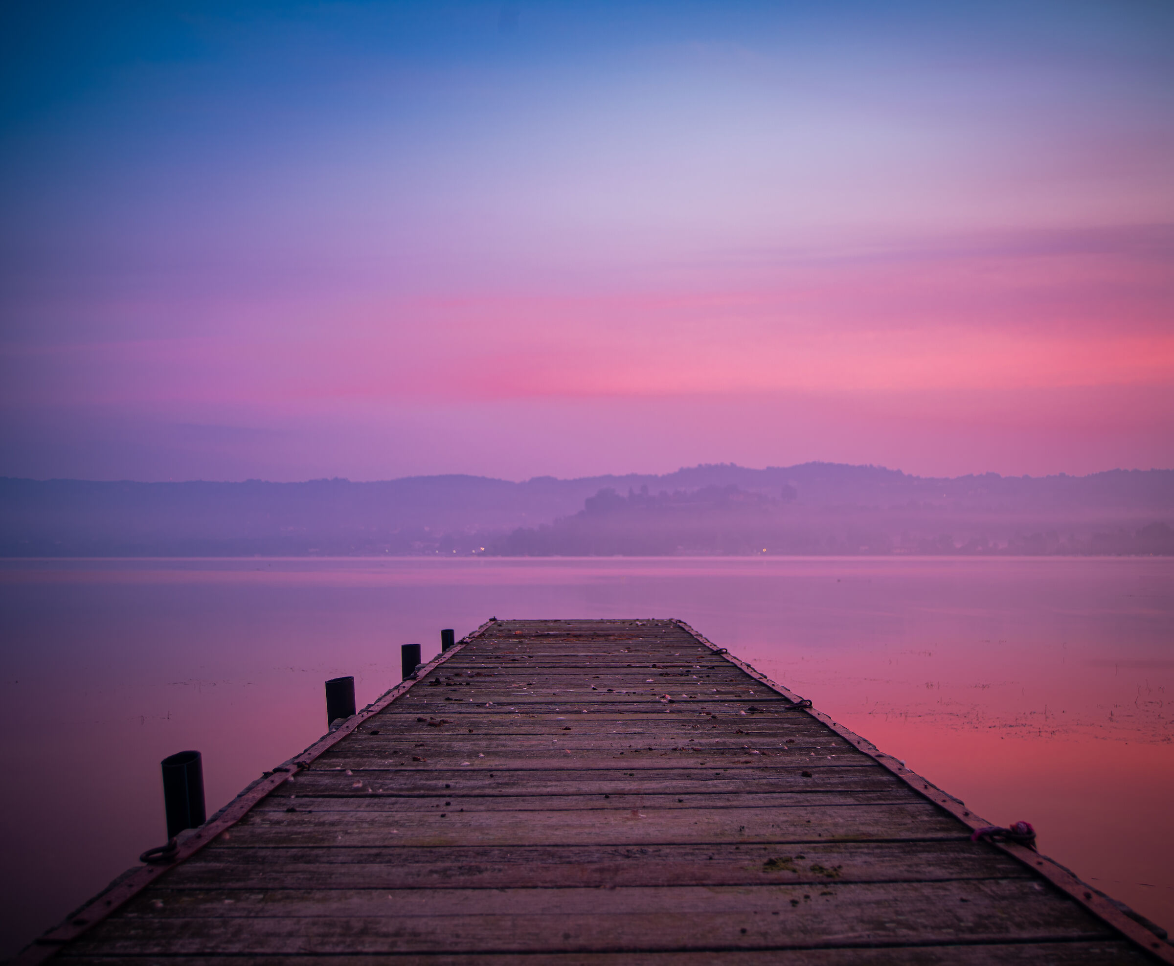 Sunrise on the lake of viverone...