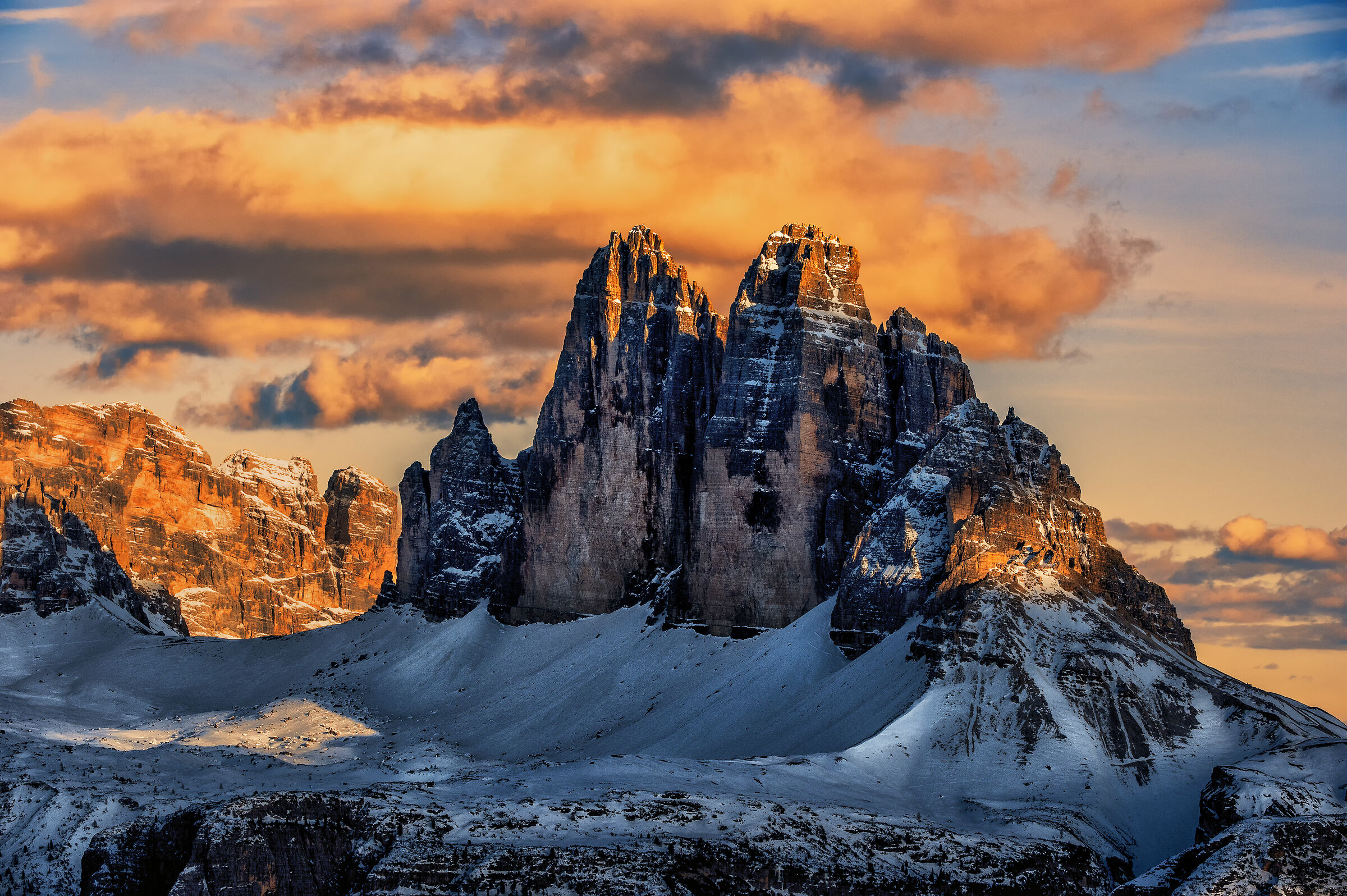 A window of light at the Three Peaks of Lavaredo...