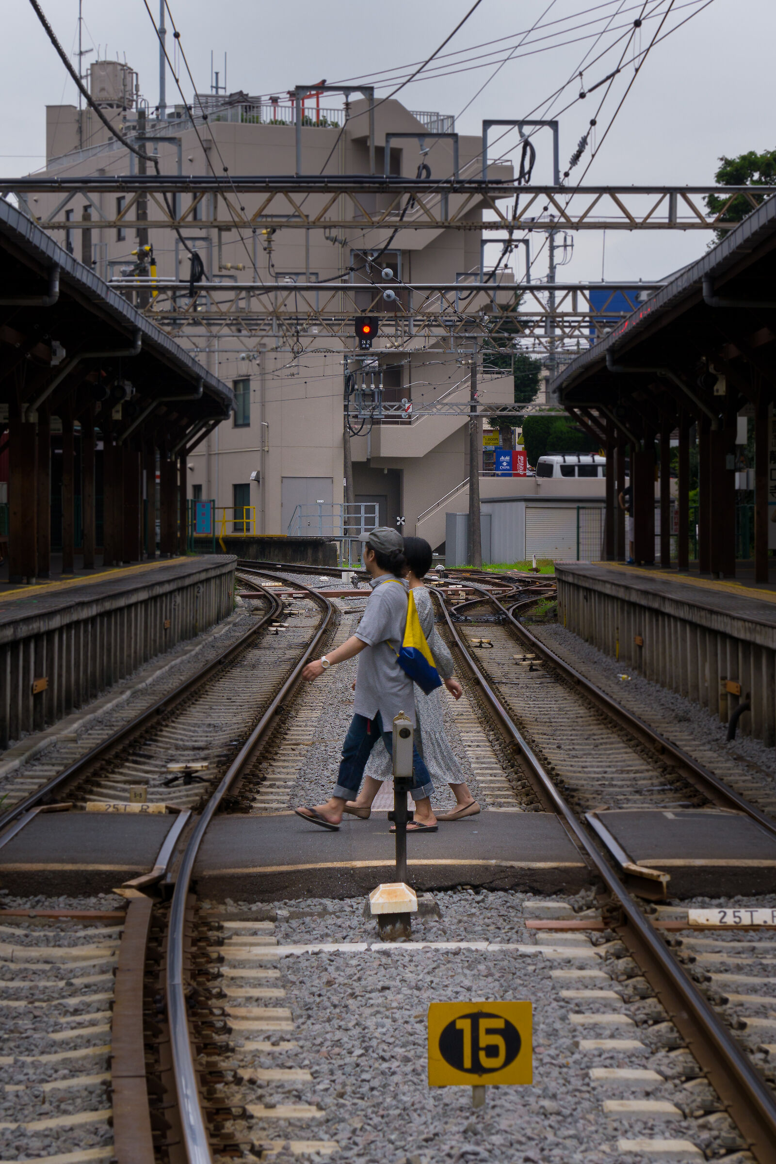 Enoshima station rail crossing...