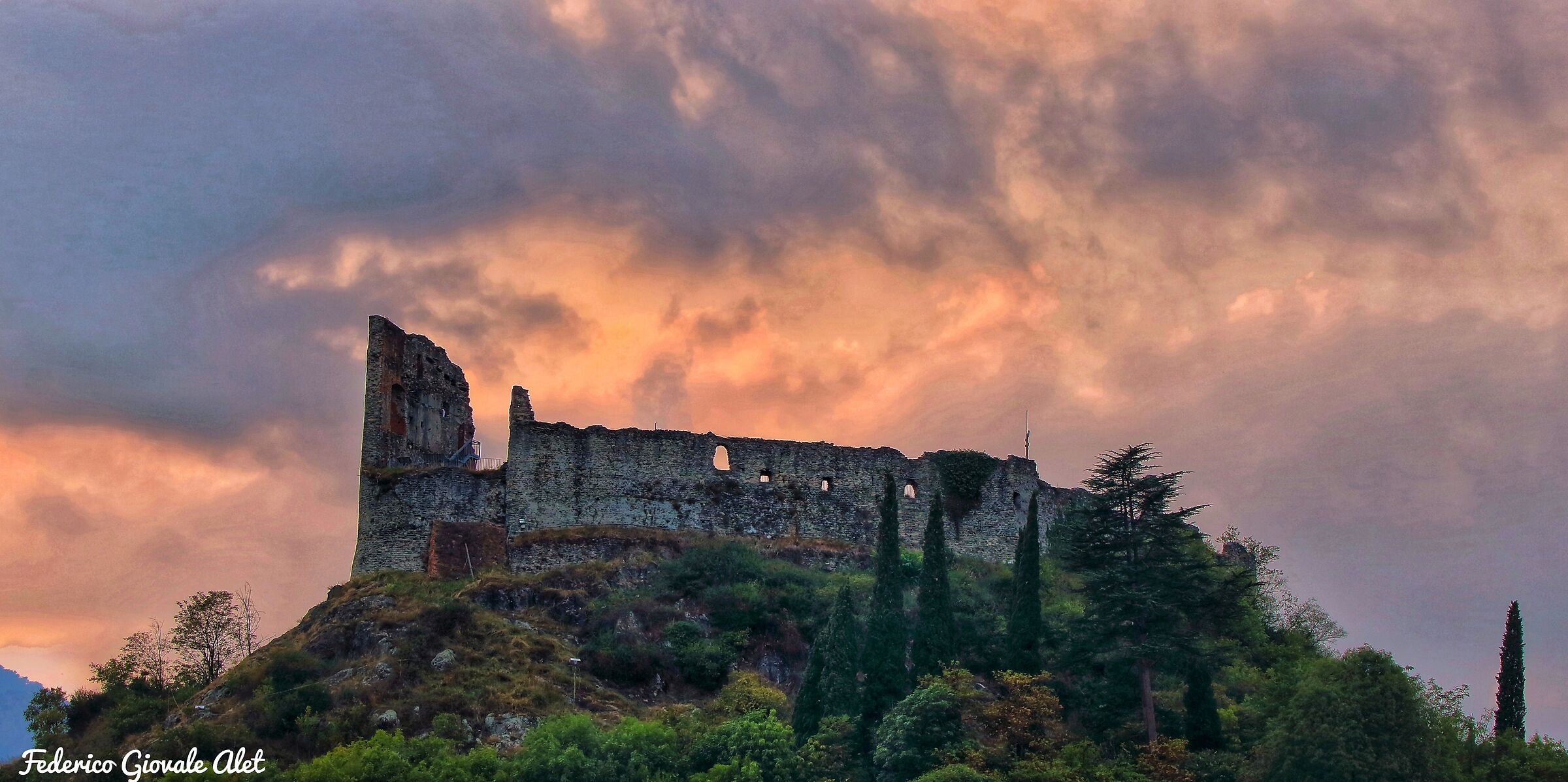 Avigliana Castle at sunset ...