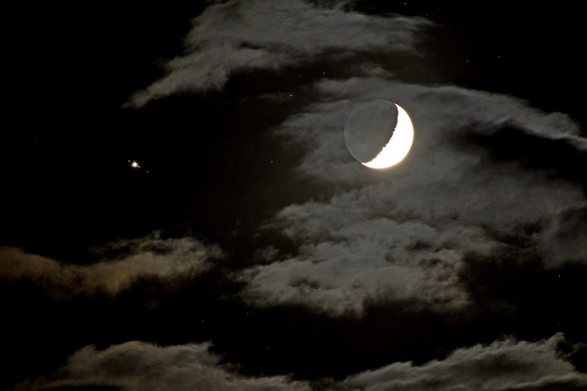 Luna e Giove il 3 Ottobre 2019...