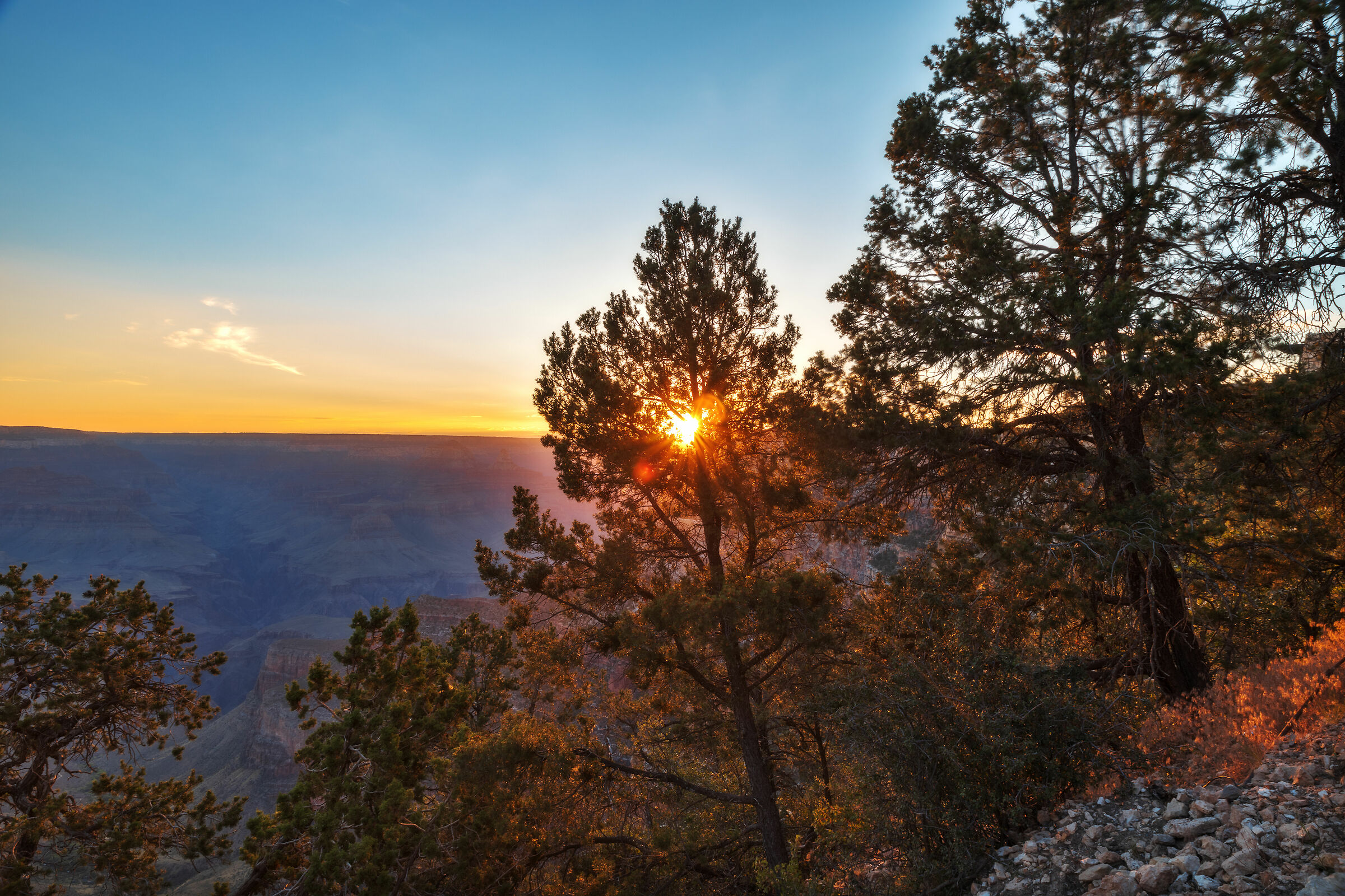 Sunrise at the Grand Canyon...