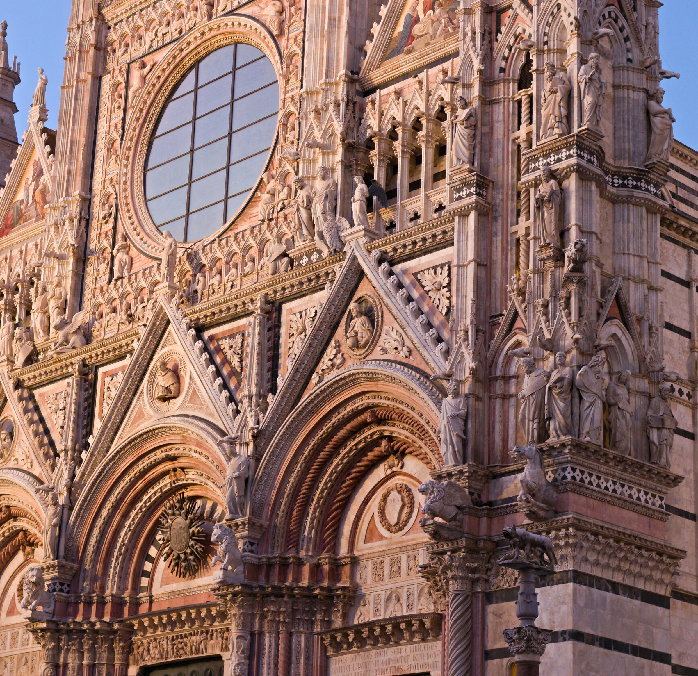 The facade of the Cathedral of Siena...