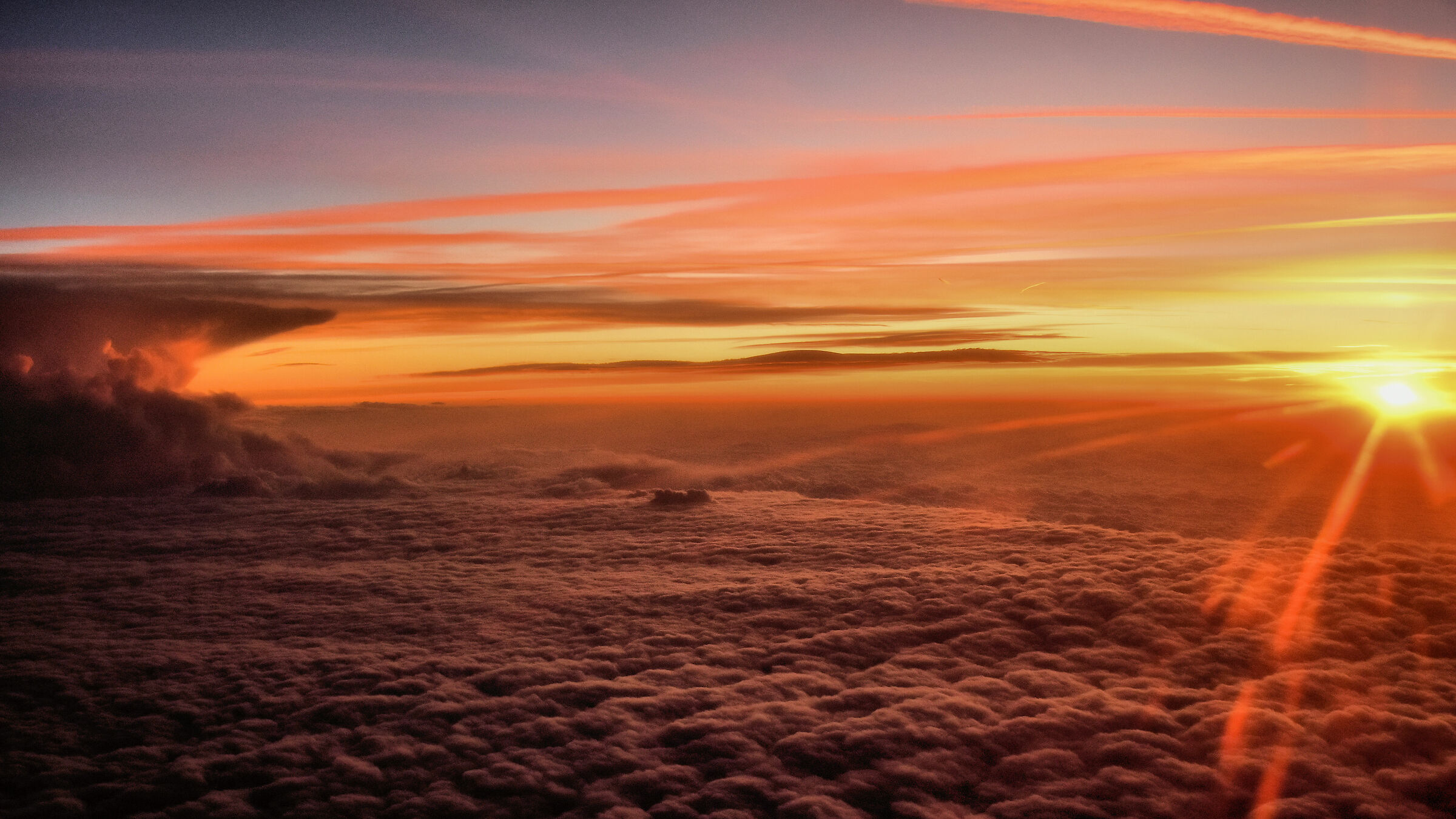 Sunrise over the clouds...