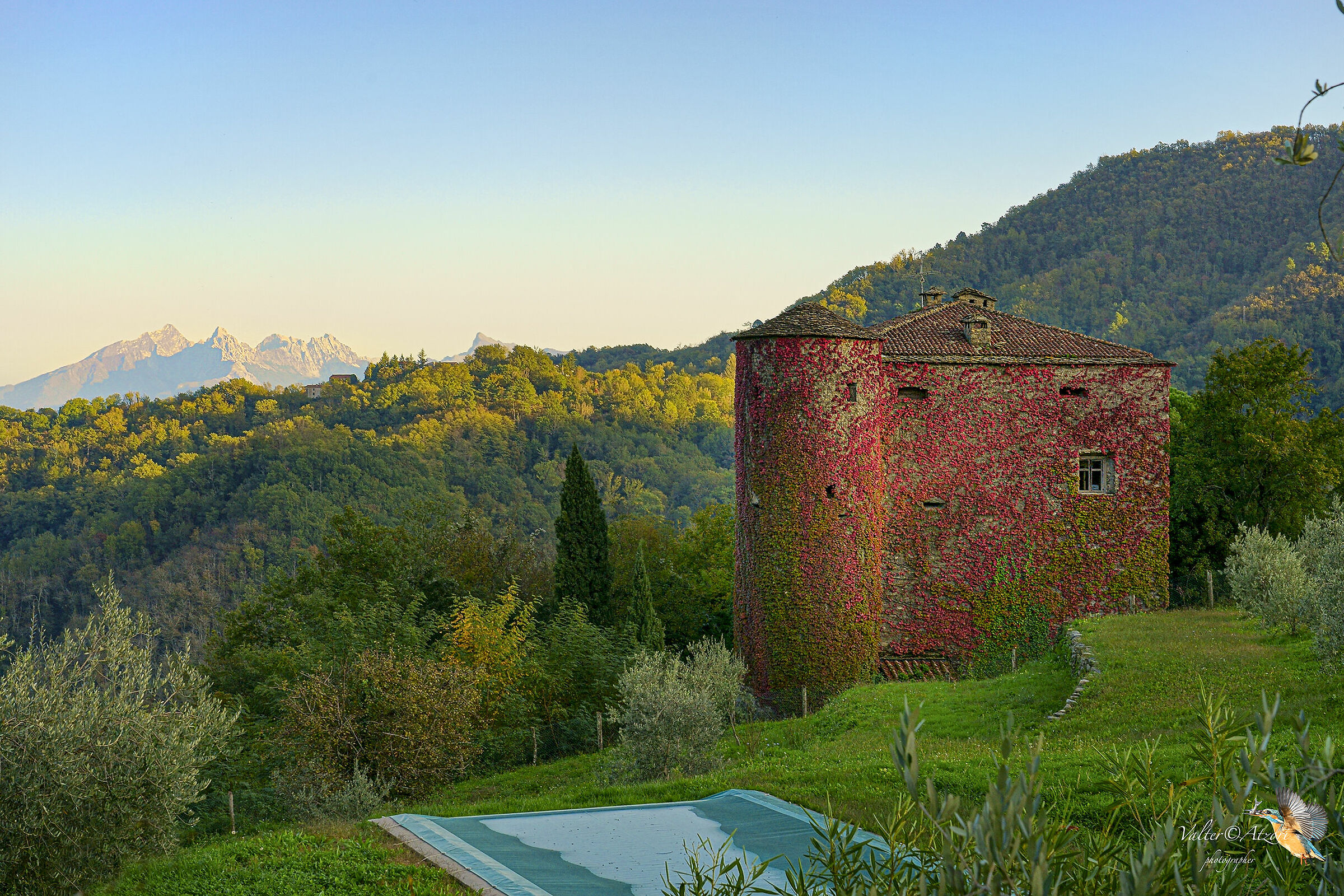 Castello Malaspina e le Alpi Apuane...