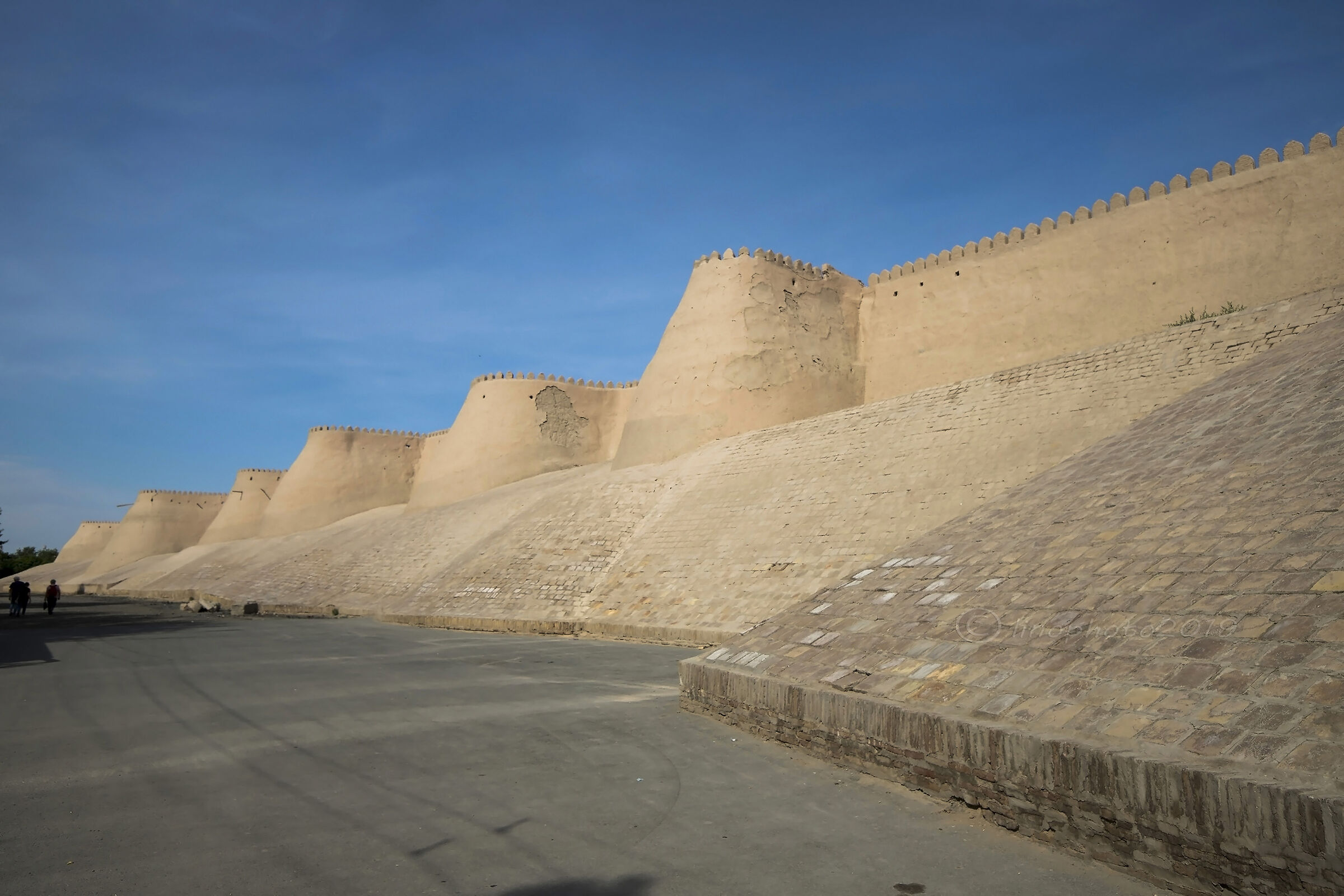 KHIVA (Uzbekistan) Outer walls west side...