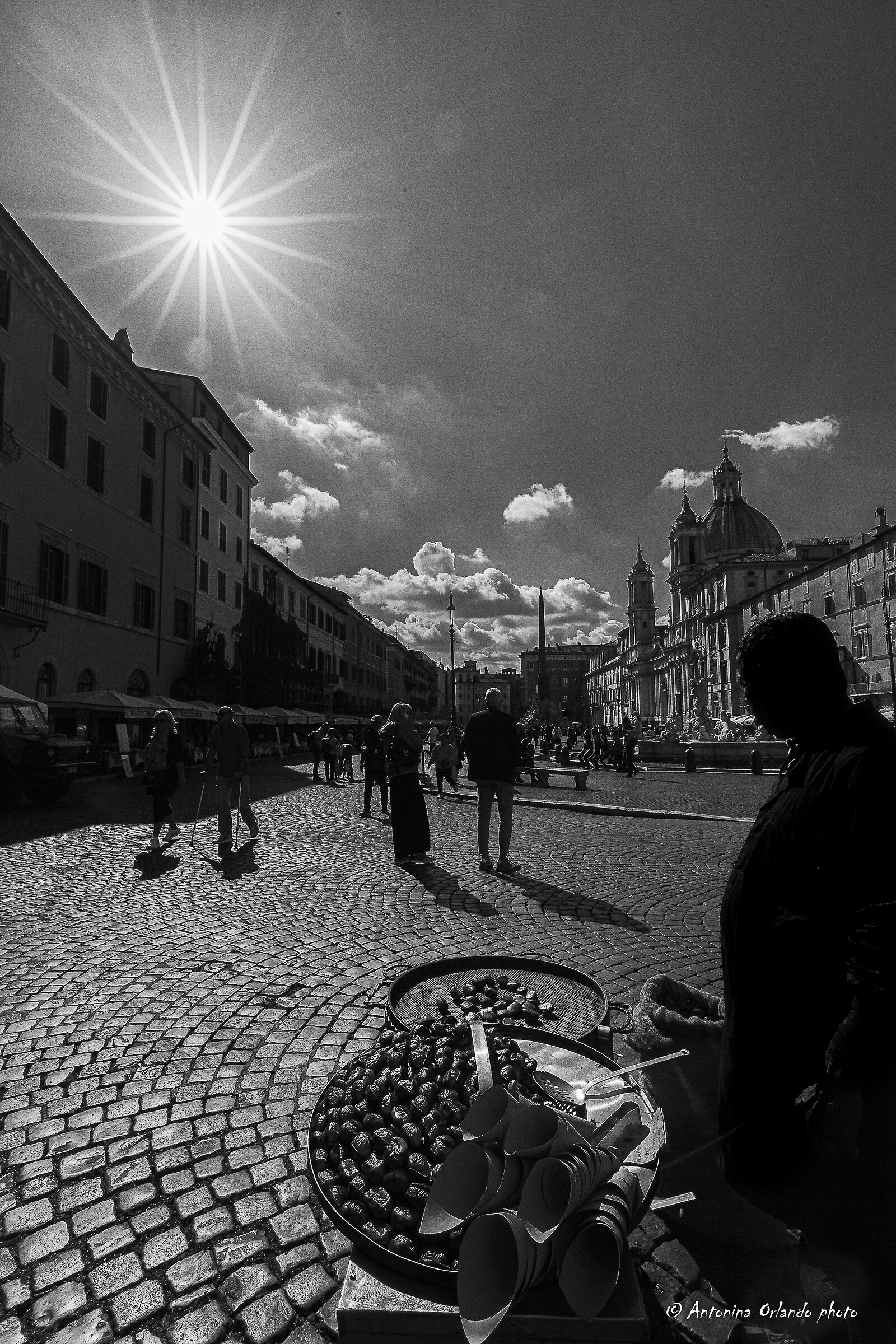Long shadows .....square Navona . Rome...