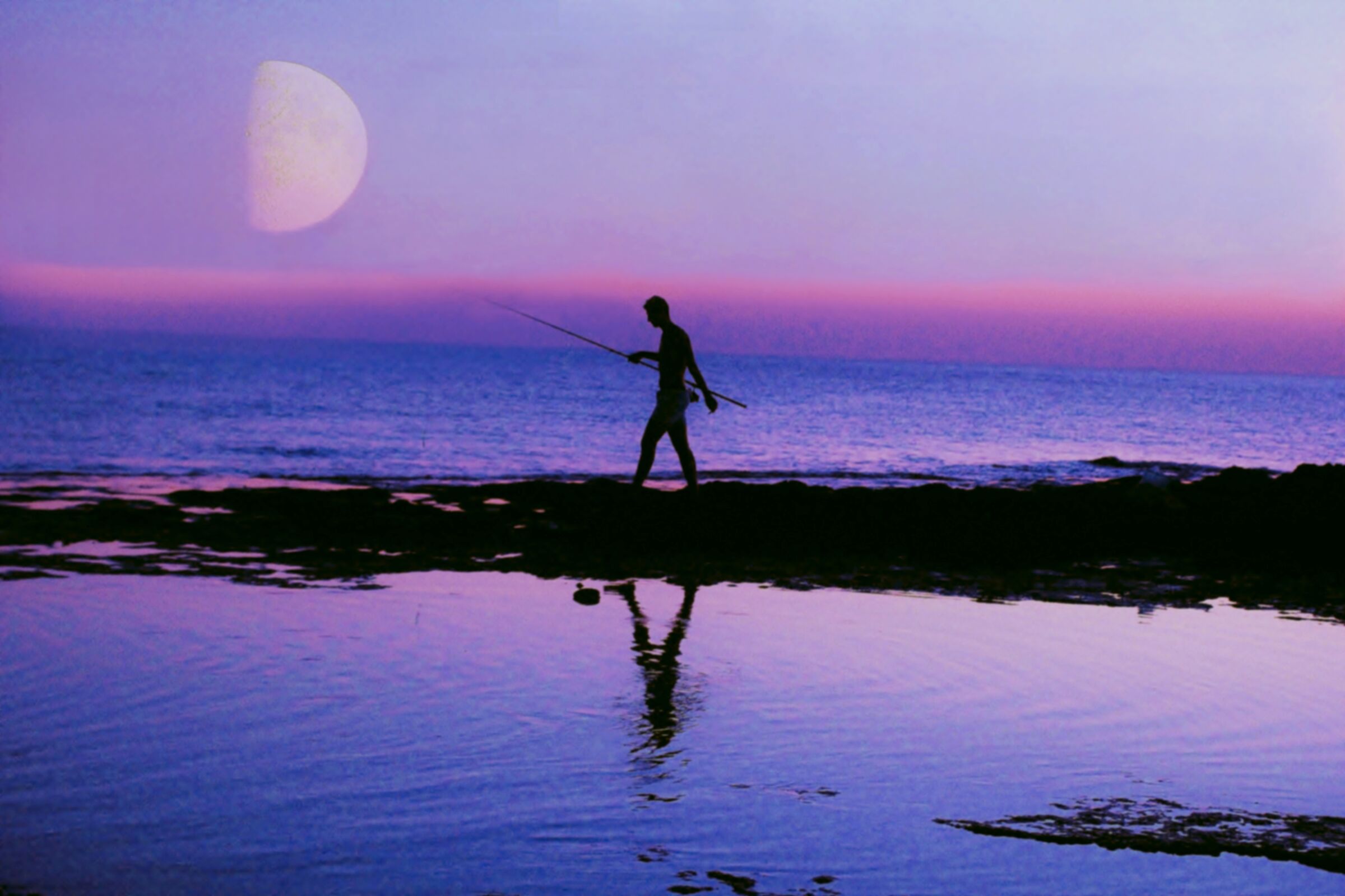 Fisherman at sunset ...