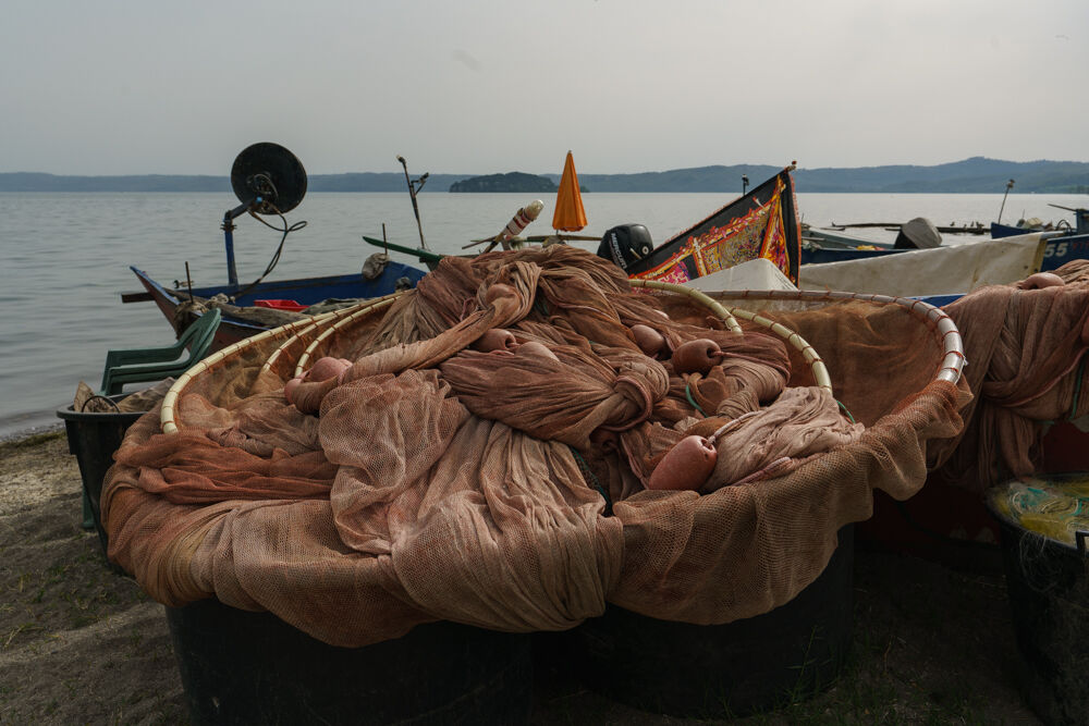 fishing nets on the lake of Bolsena...