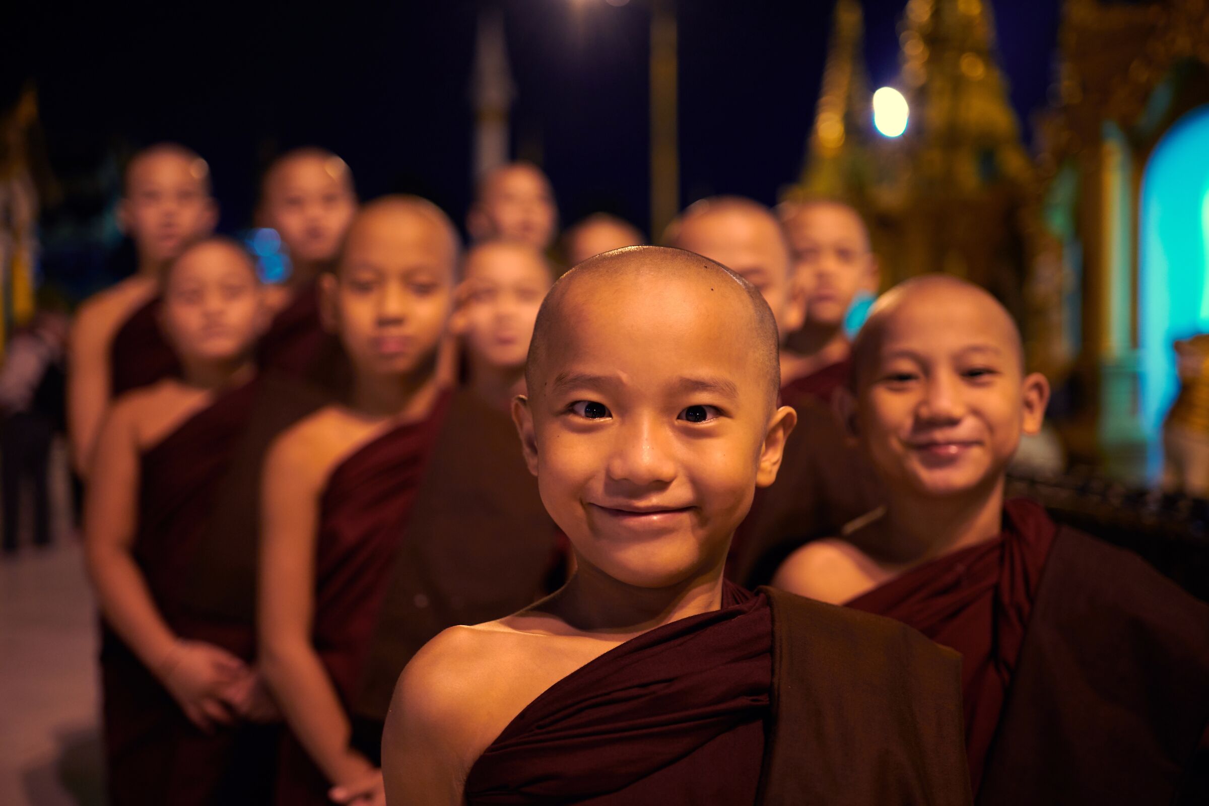 Young Monks at the Golden Pagoda - Yangon...