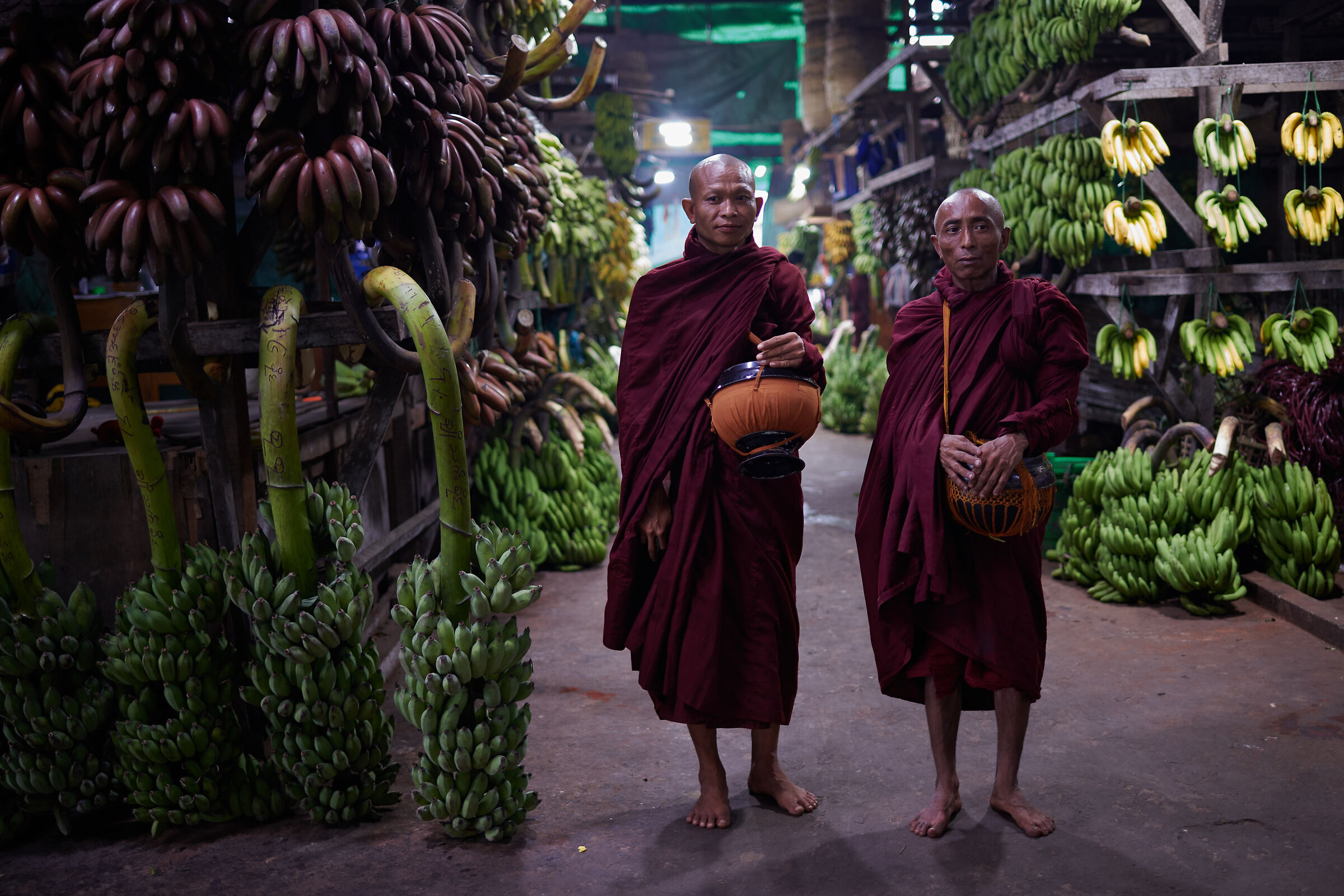 Monks at Yangon Market...