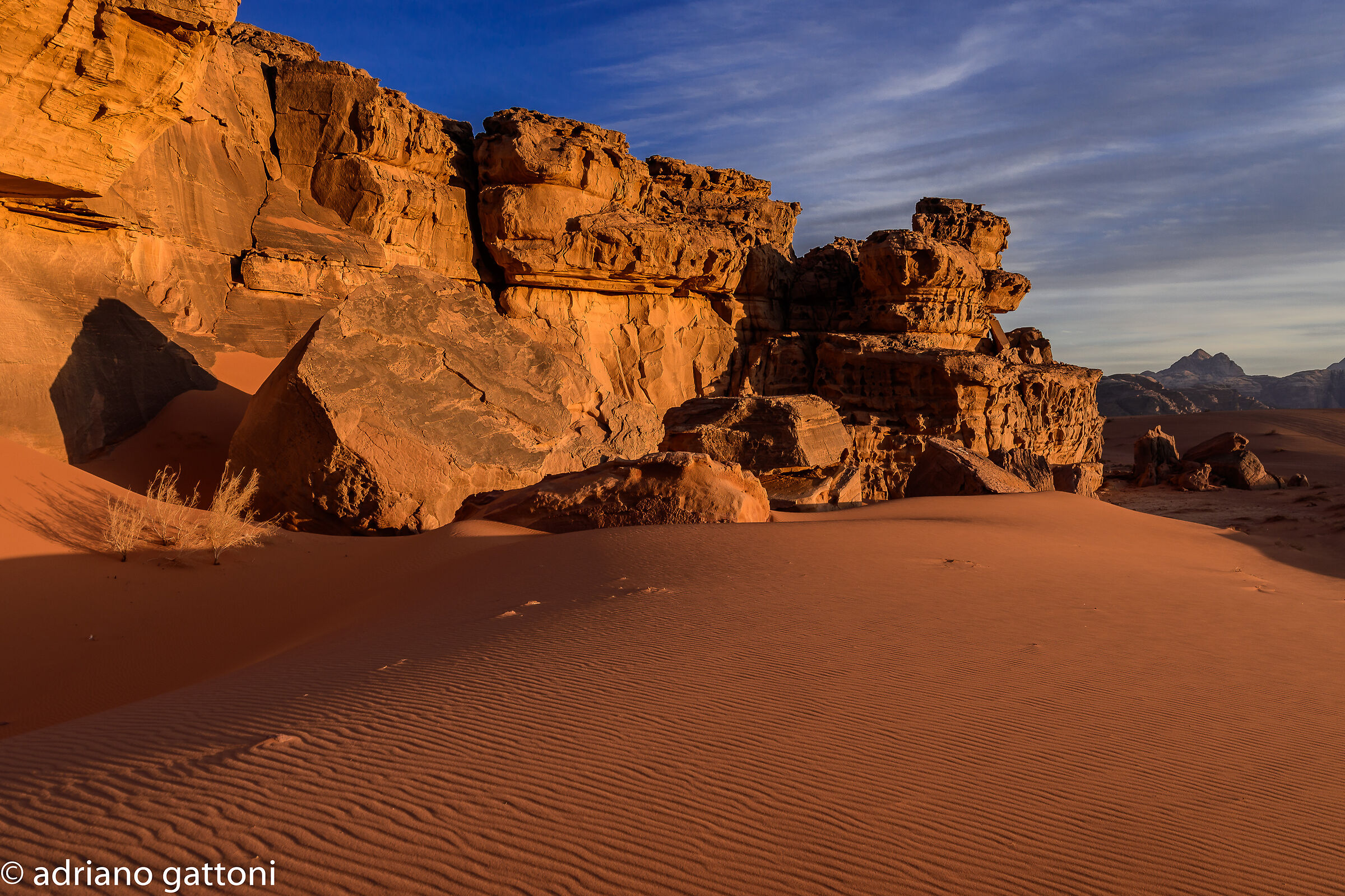 Deserto del Wadi Rum al tramonto...