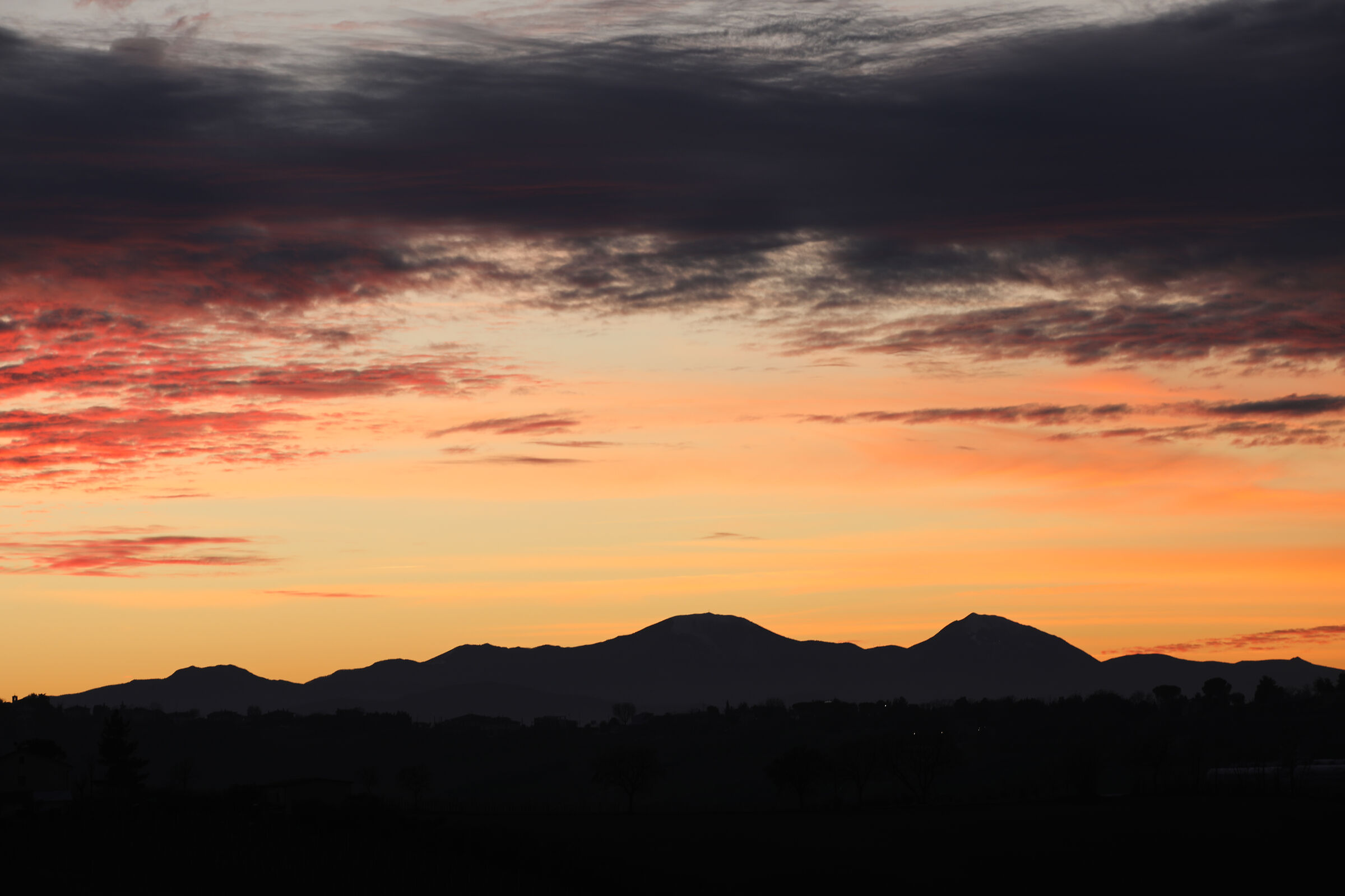 Sunset over Mount Catria...