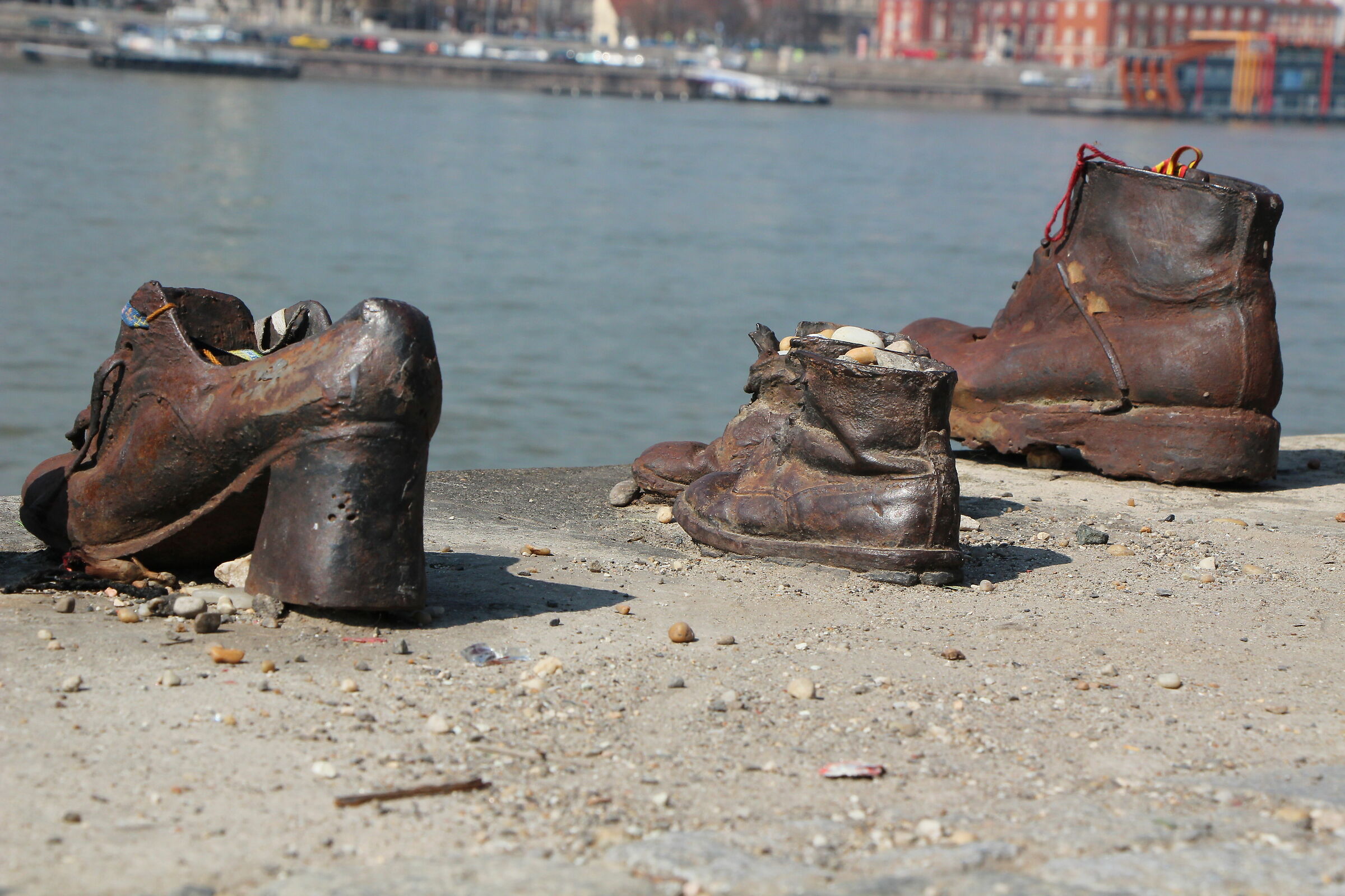 Budapest - monument of shoes on the Danube...
