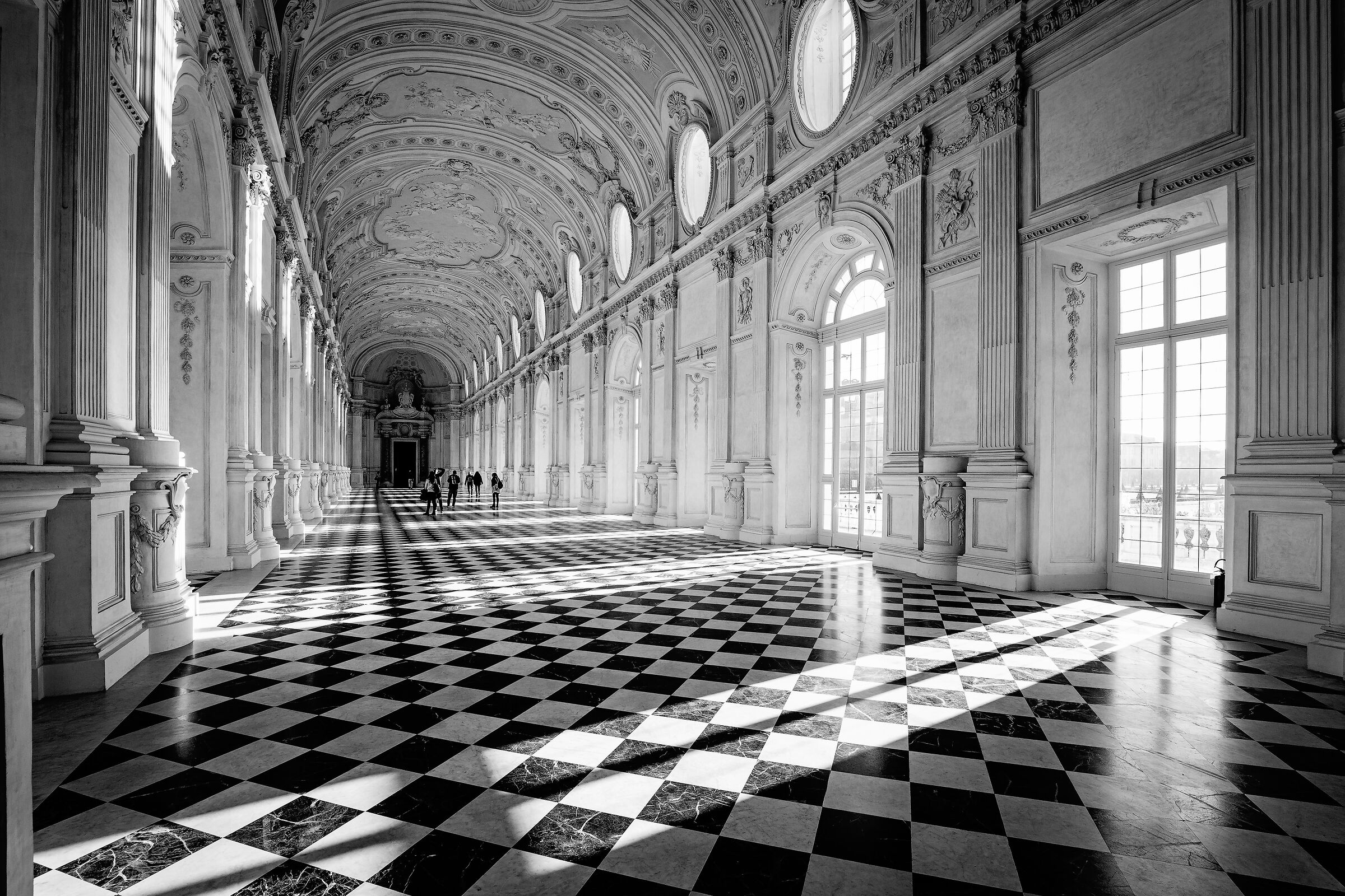 The checkered room...