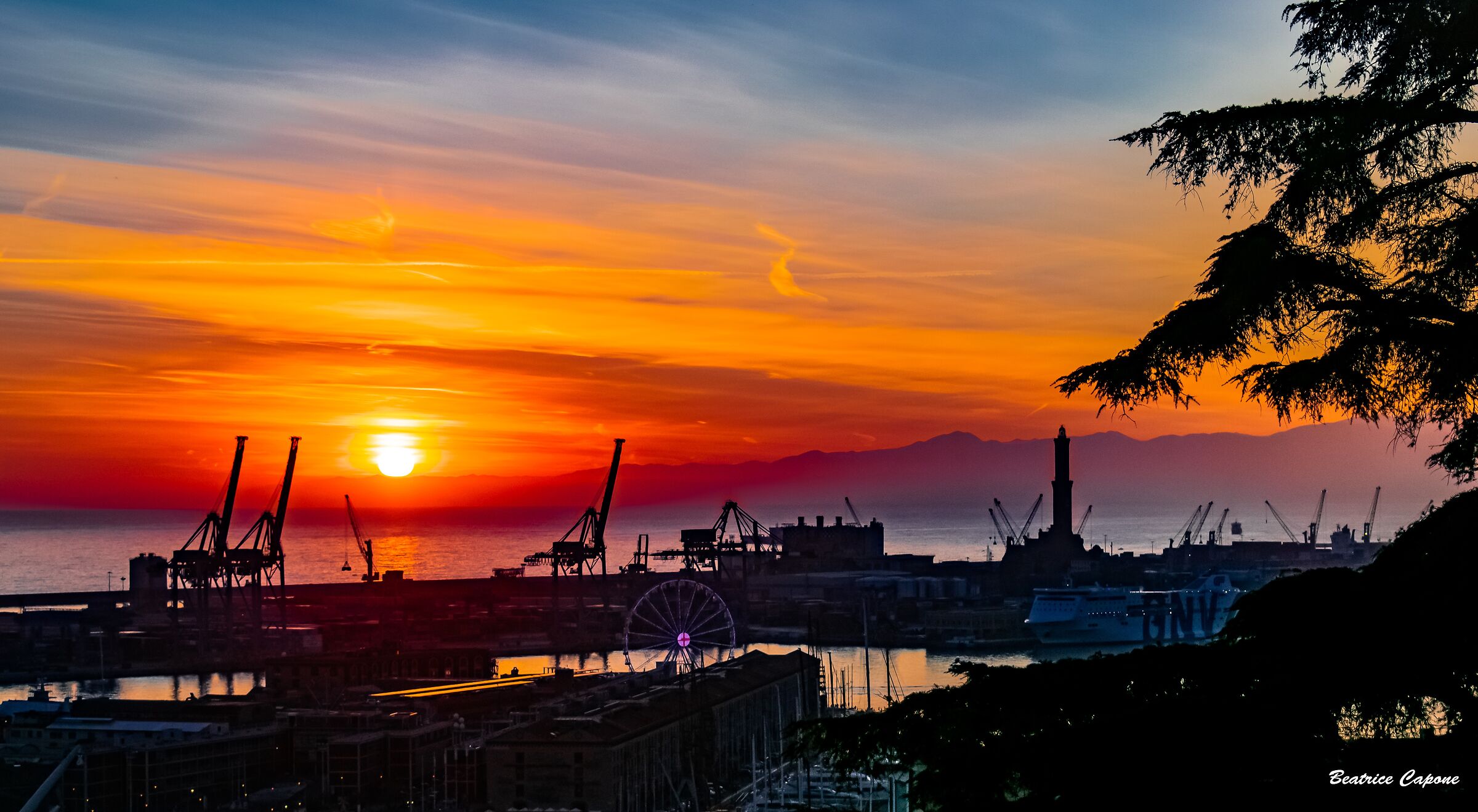 Genoa - Sunset from Castelletto Esplanade...