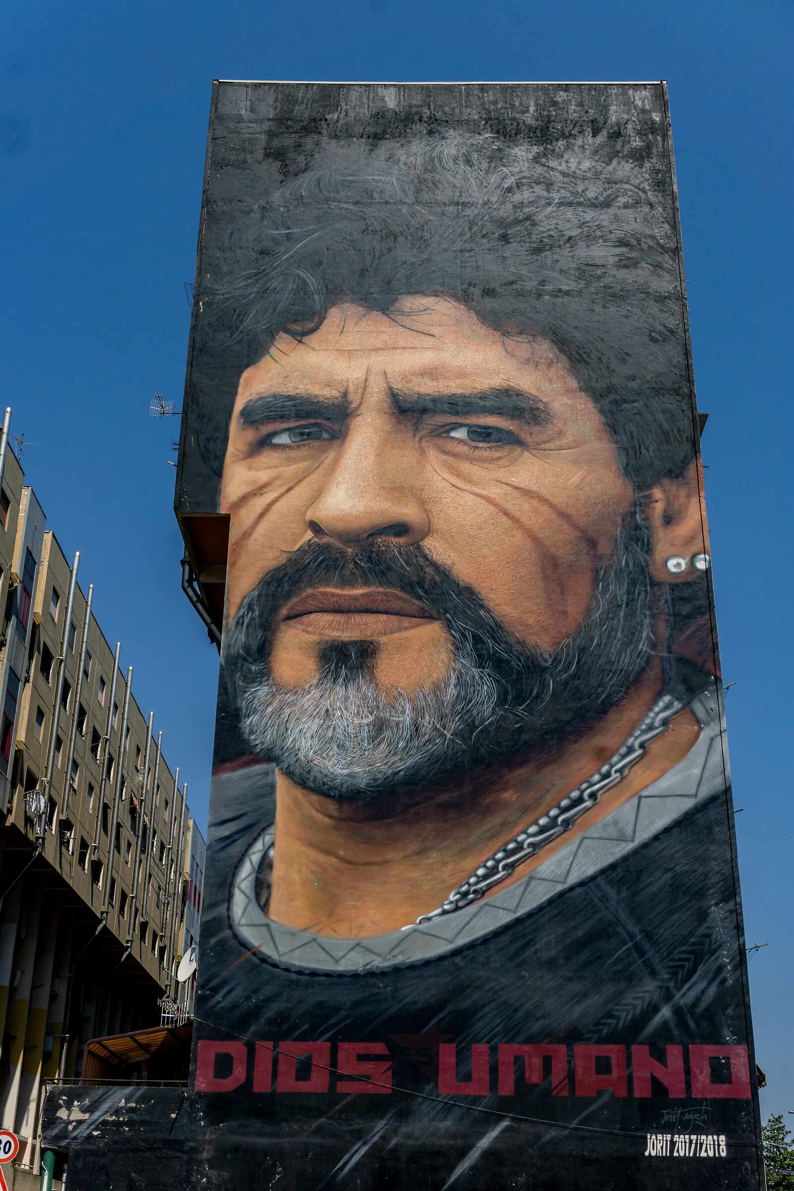 Maradona, mural by Jorit...