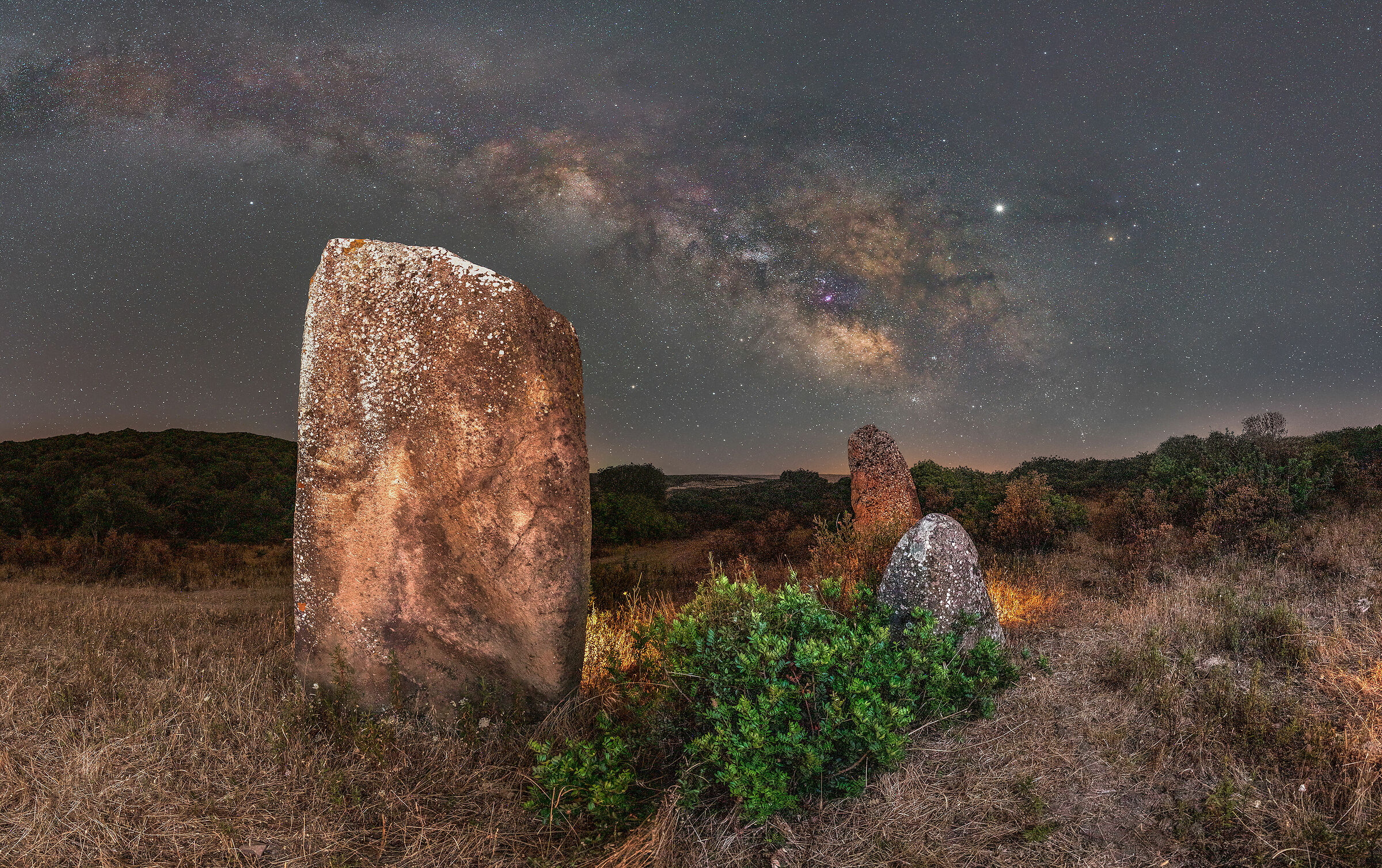 Sardinia Menhir under a sky of stars...