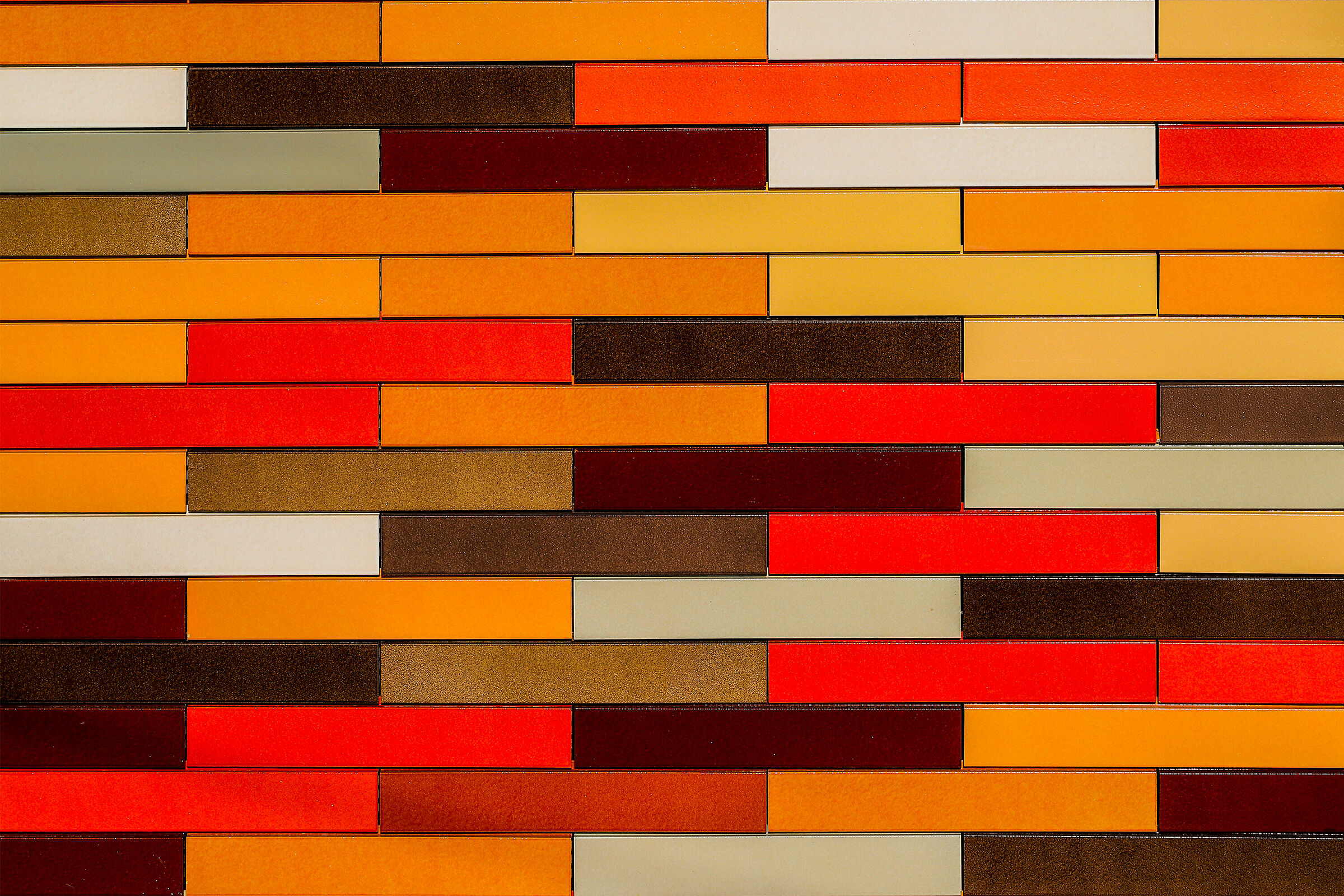 Wall of colored tiles...