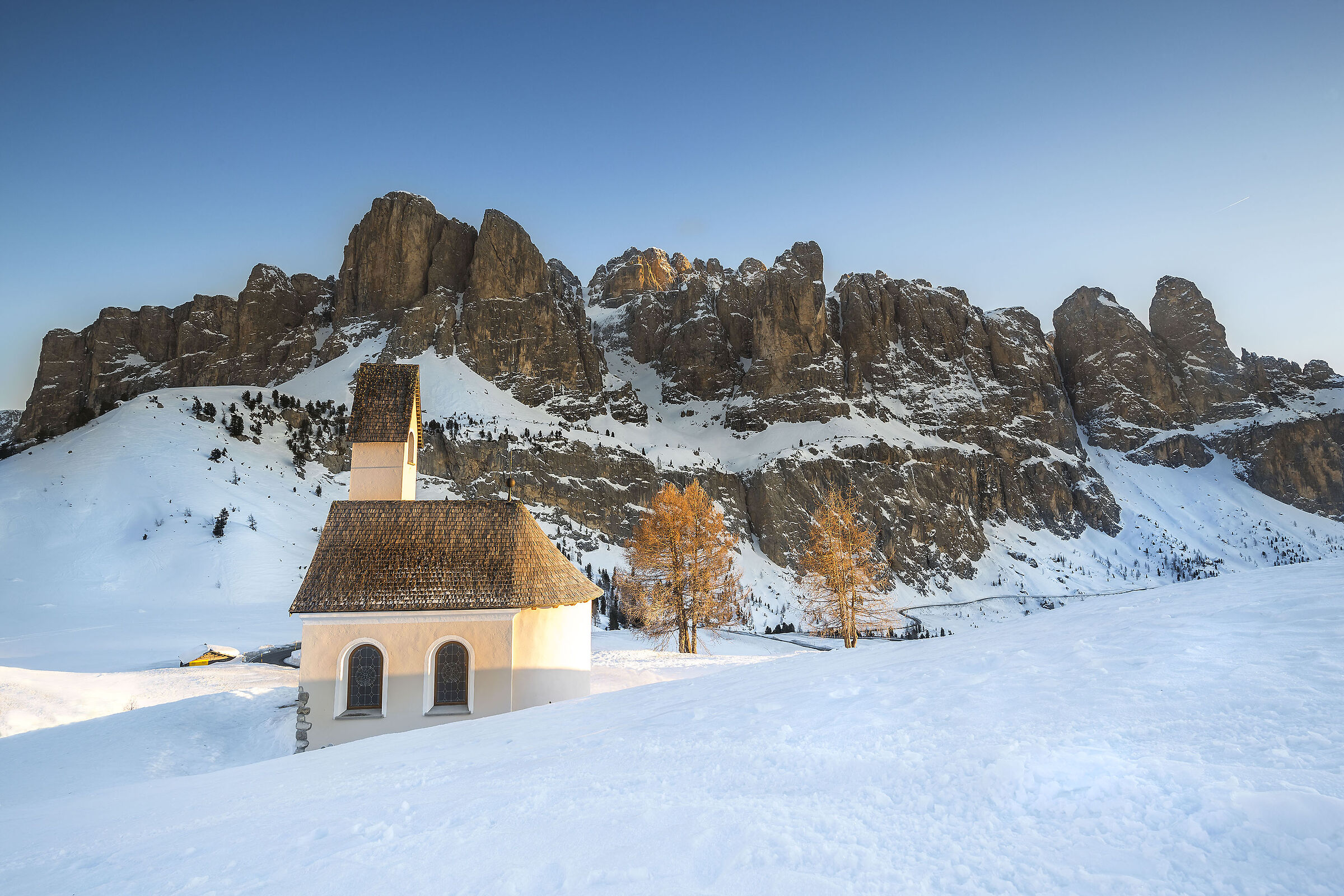 alberelli infuocati al passo Gardena...