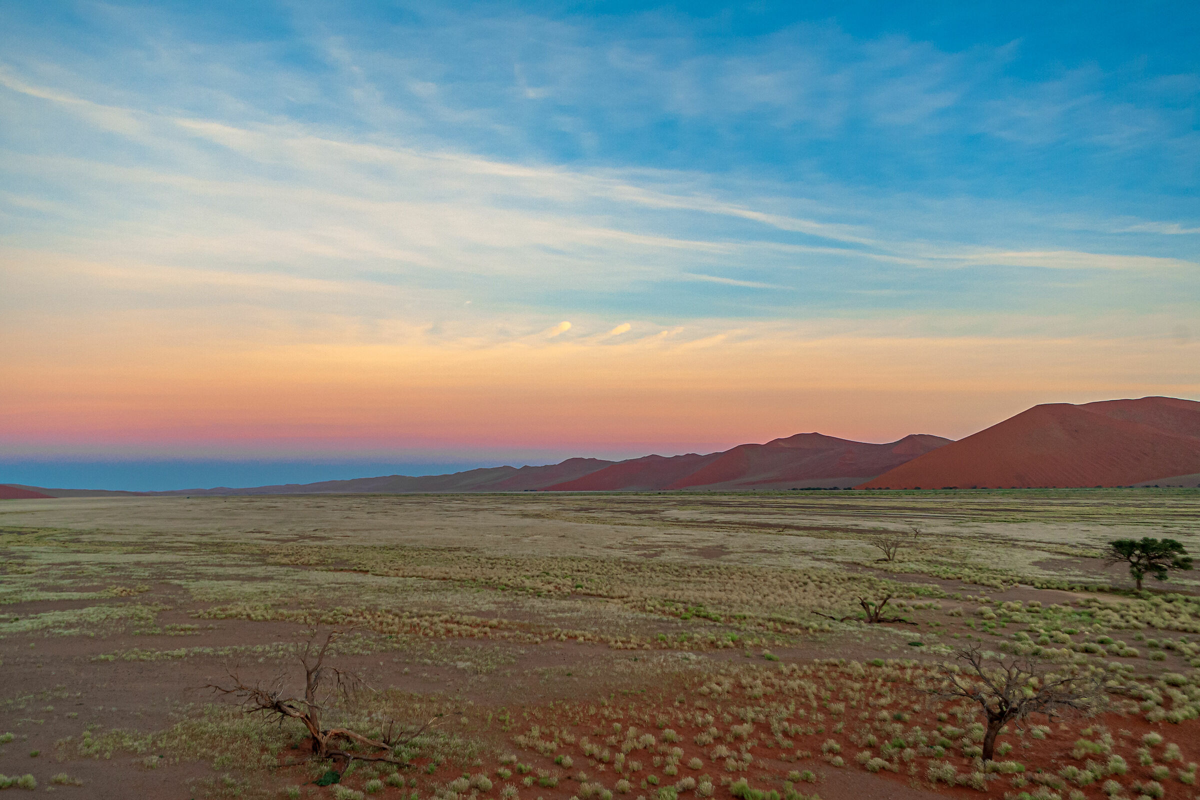 Sunrise in the Namibian desert...