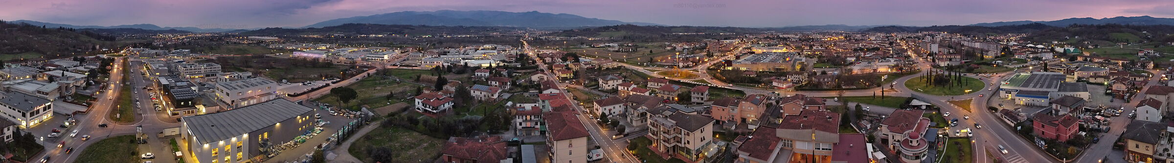 City at dusk (Pano drone)...