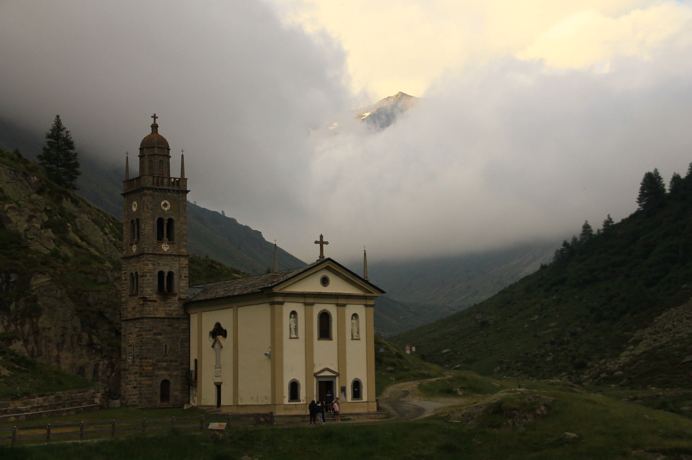 a church and a mountain...