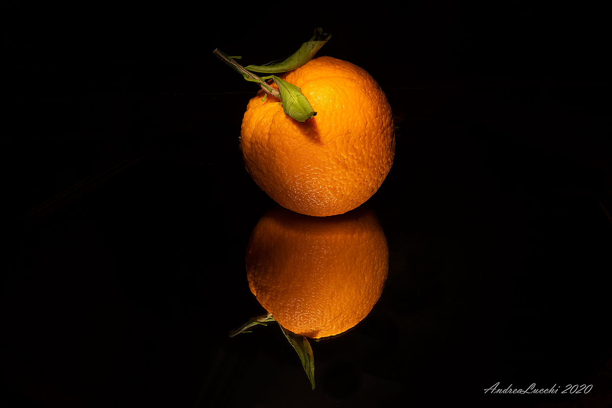 orange in the mirror...