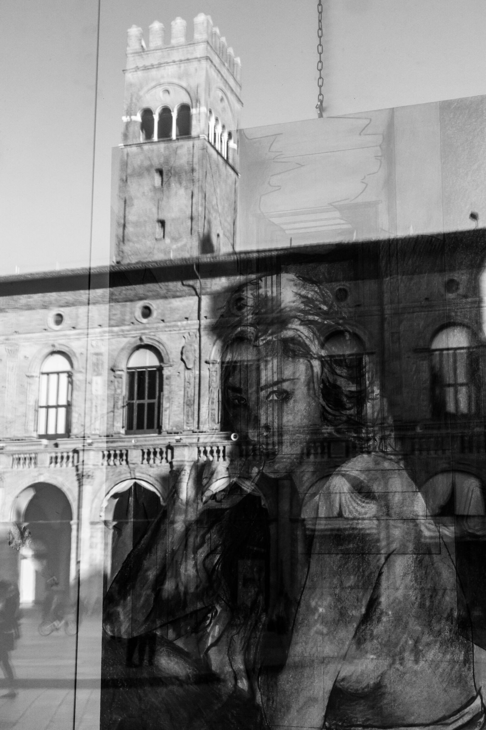 Bologna mirrors itself in the window...