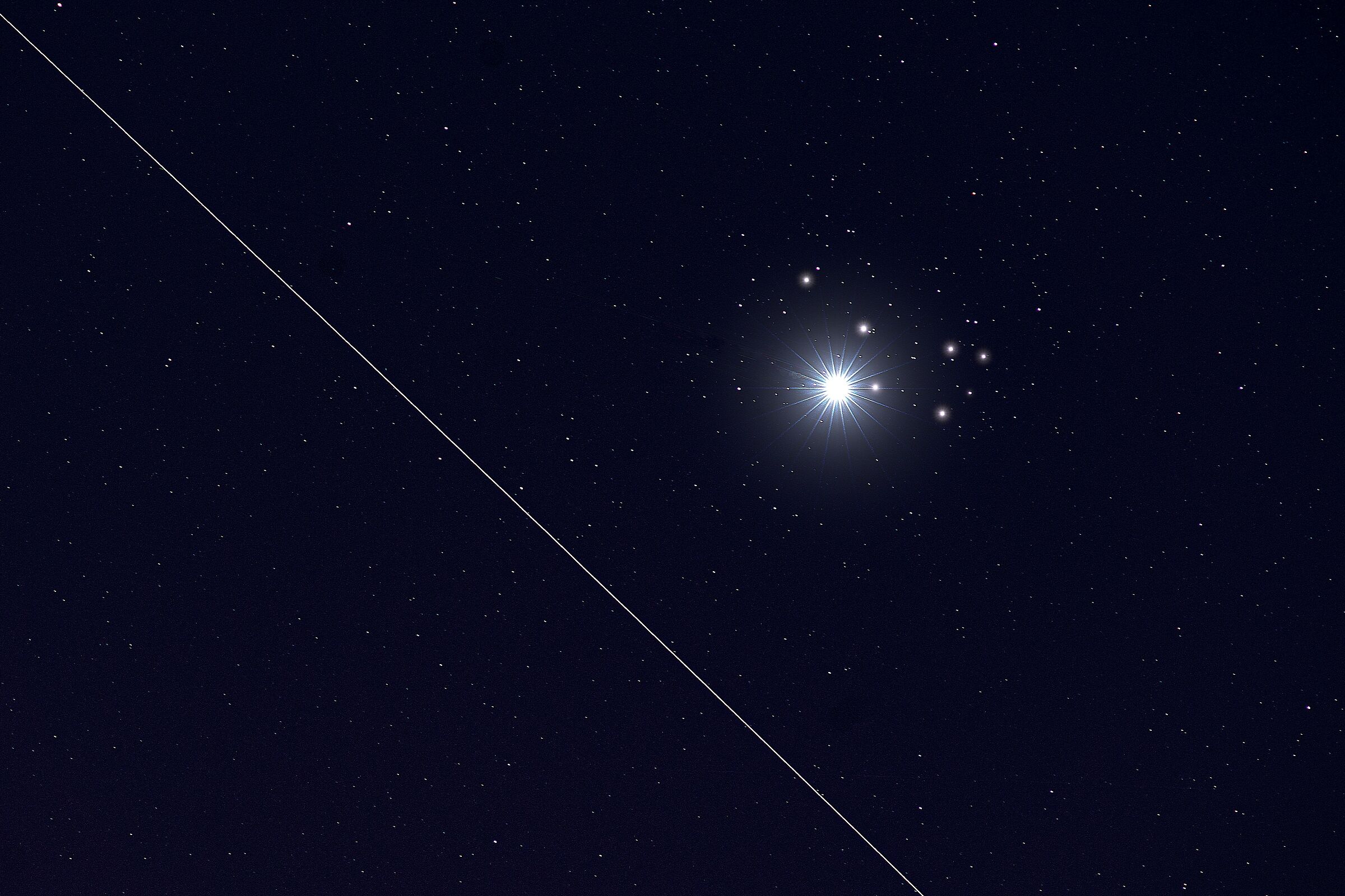 Venus, Pleiades and the Space Station...