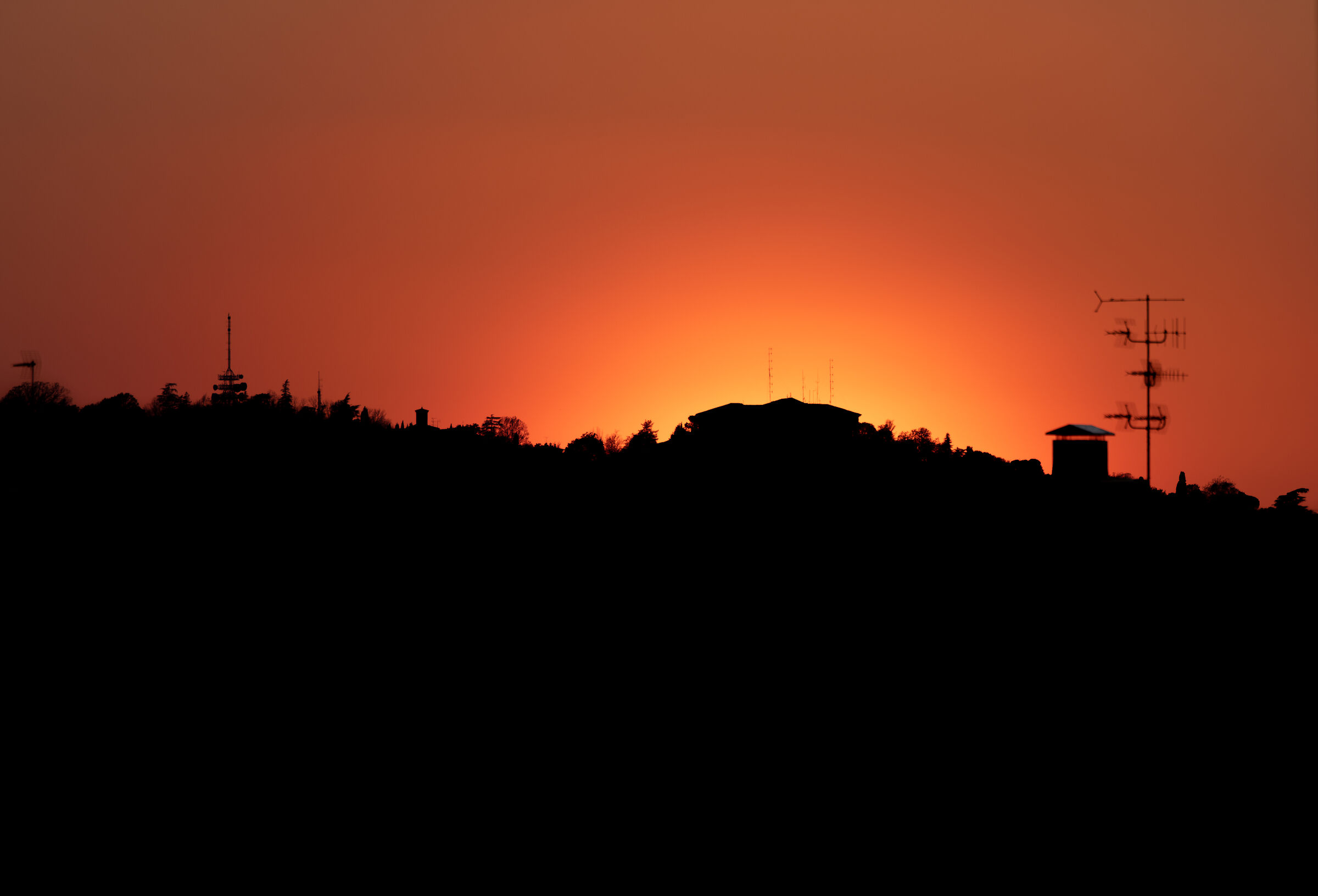Sunset on the hills of Bologna-Villa Aldini, Observance...